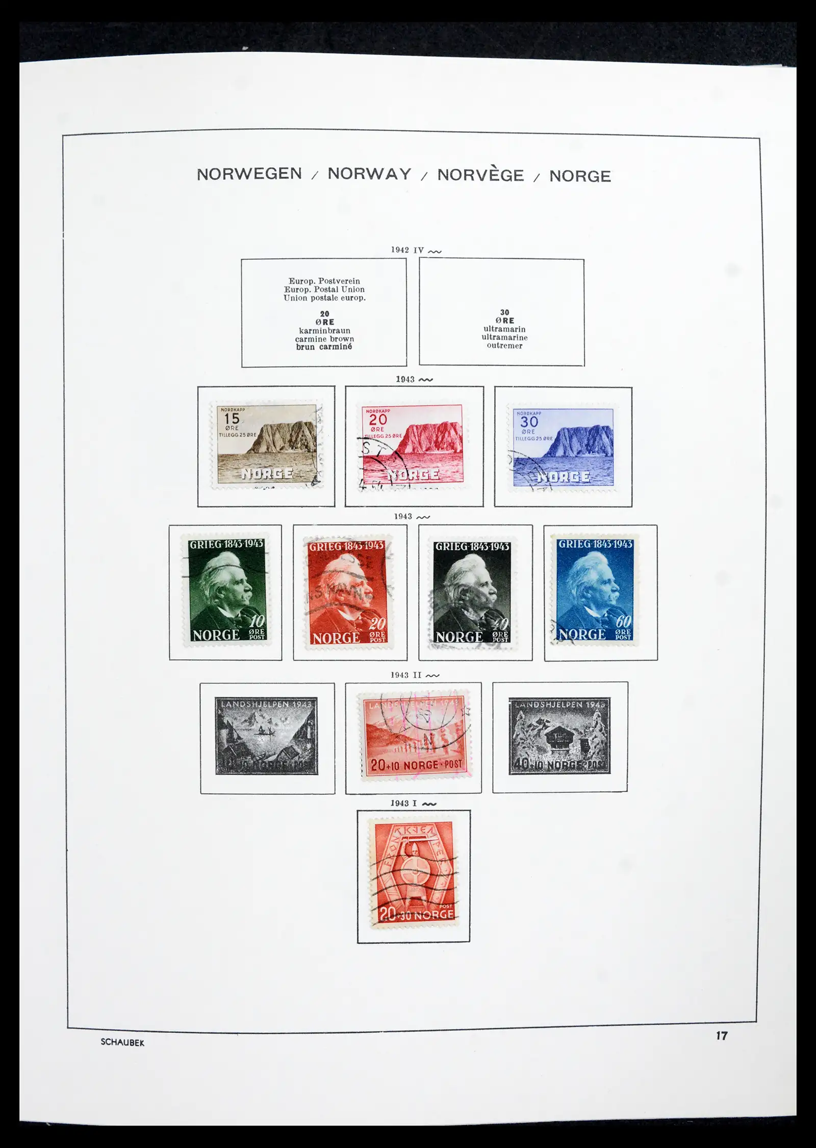 42052 0020 - Postzegelverzameling 42052 Noorwegen 1855-2000.