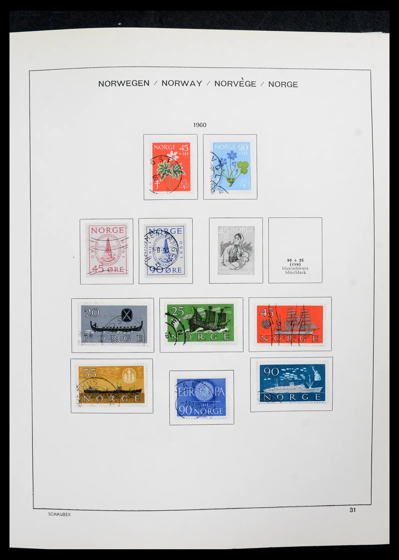 42052 0032 - Postzegelverzameling 42052 Noorwegen 1855-2000.