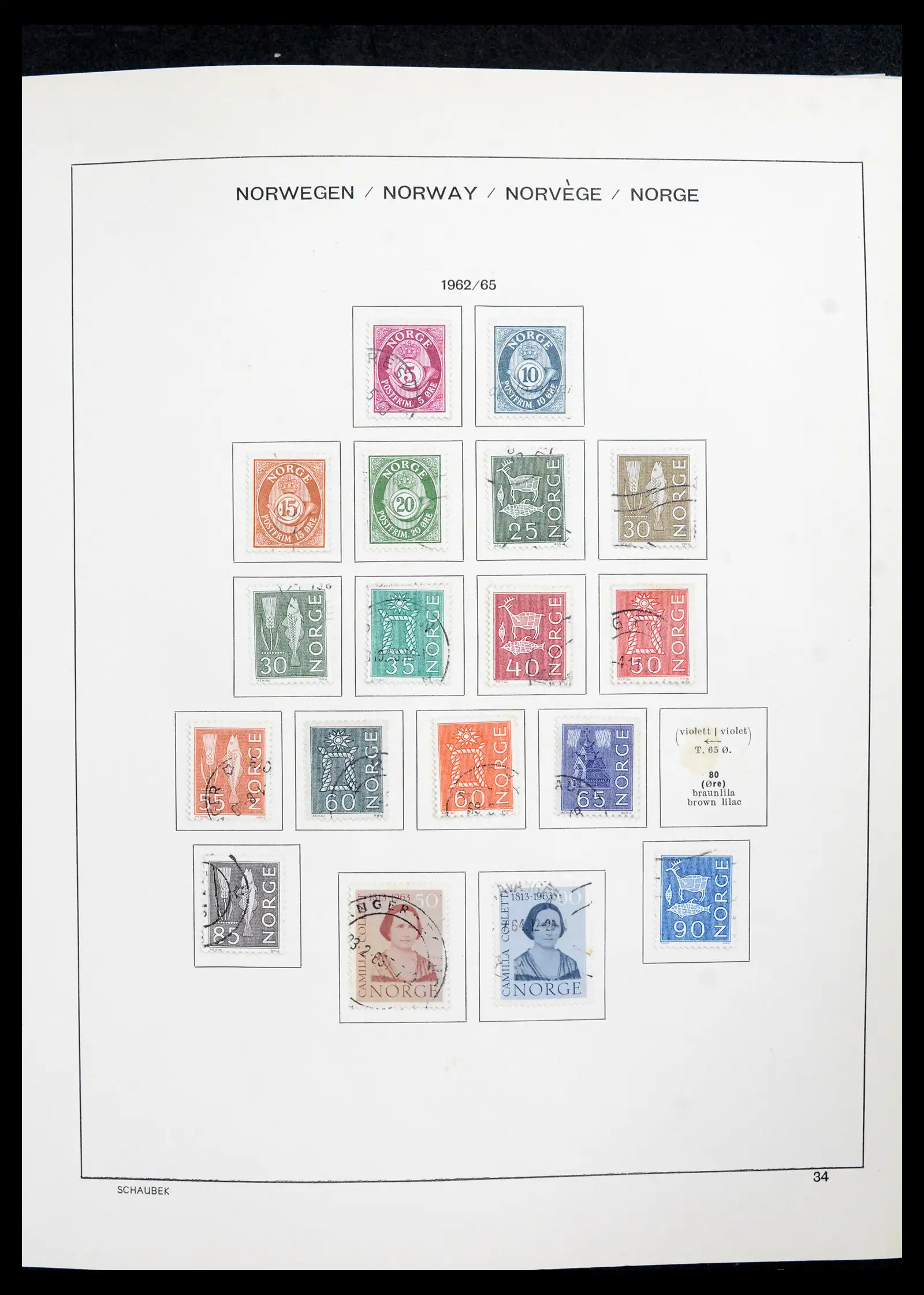 42052 0035 - Postzegelverzameling 42052 Noorwegen 1855-2000.