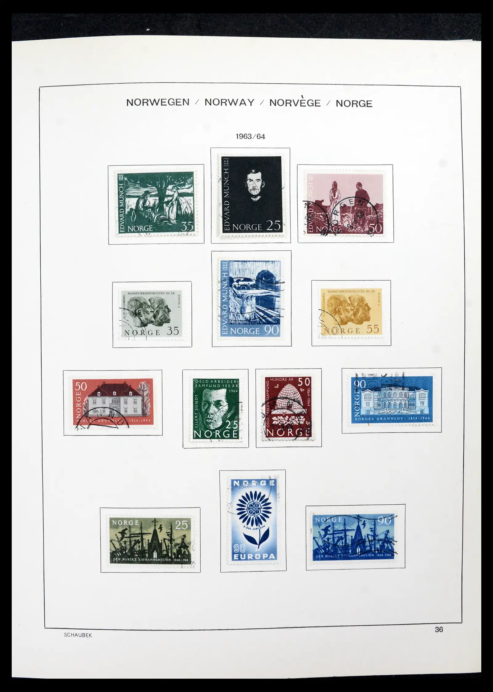 42052 0037 - Postzegelverzameling 42052 Noorwegen 1855-2000.