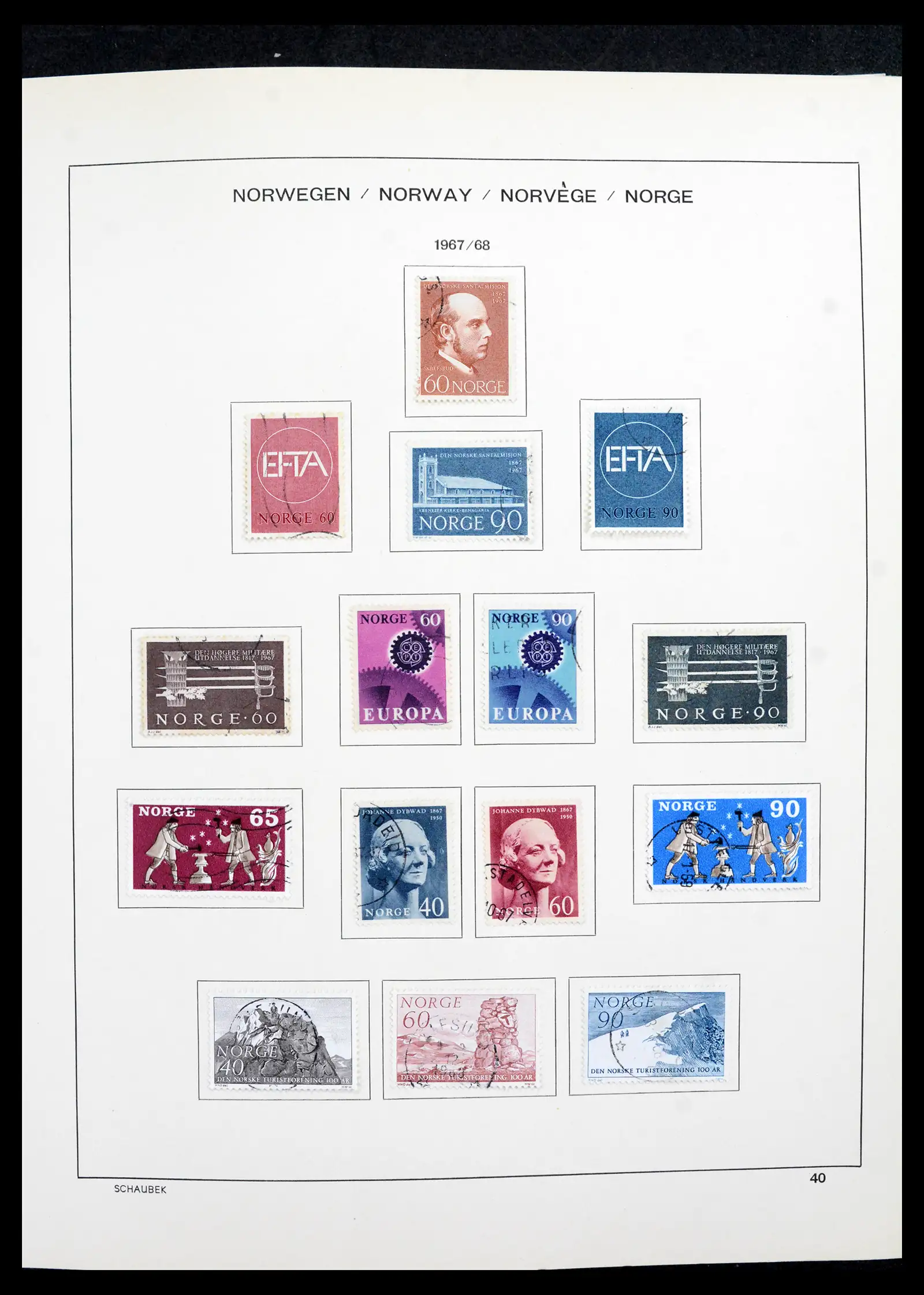42052 0040 - Postzegelverzameling 42052 Noorwegen 1855-2000.