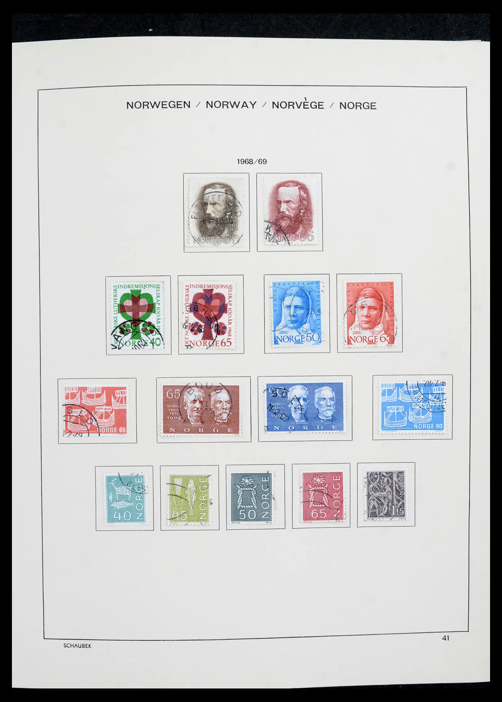 42052 0041 - Postzegelverzameling 42052 Noorwegen 1855-2000.