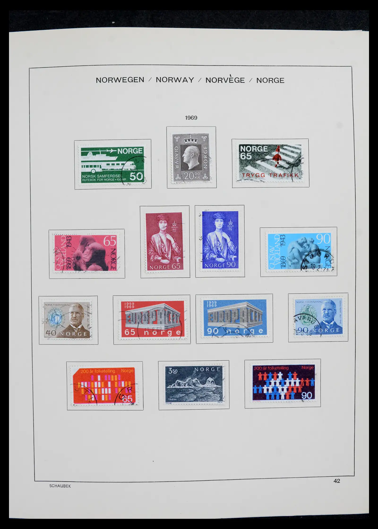 42052 0042 - Postzegelverzameling 42052 Noorwegen 1855-2000.