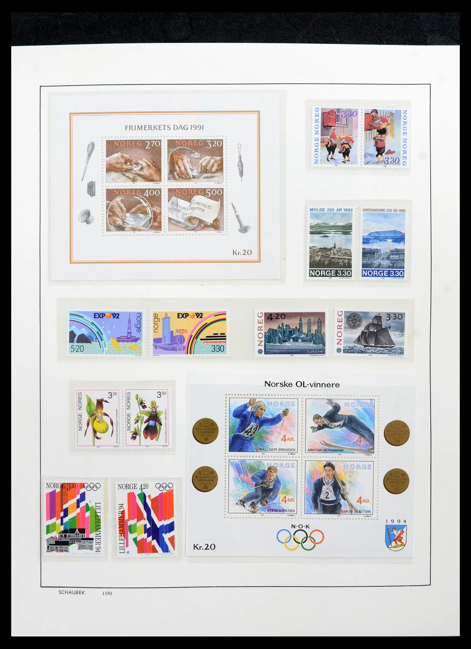 42052 0096 - Postzegelverzameling 42052 Noorwegen 1855-2000.