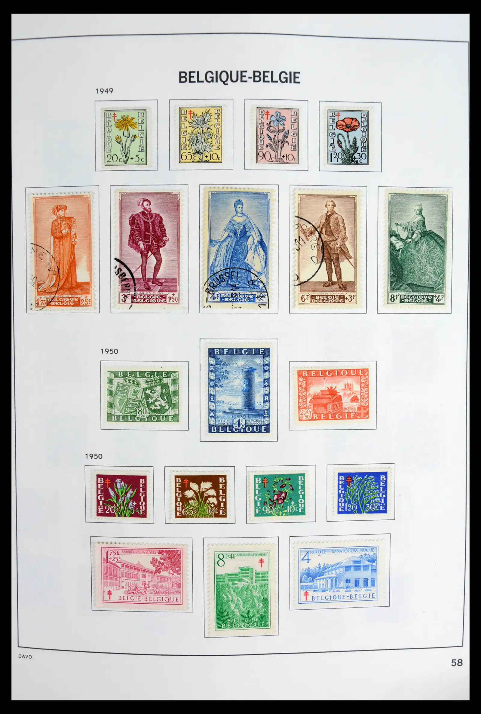 42062 0058 - Postzegelverzameling 42062 België 1849-1991.