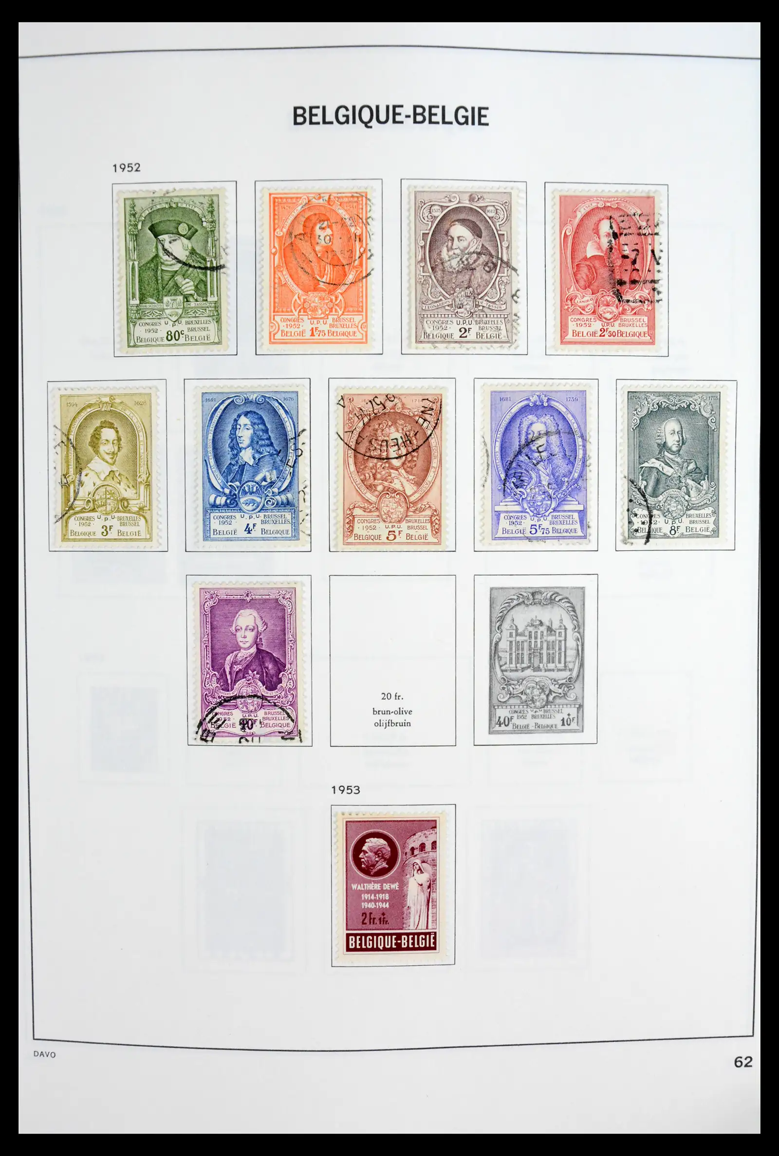42062 0062 - Postzegelverzameling 42062 België 1849-1991.