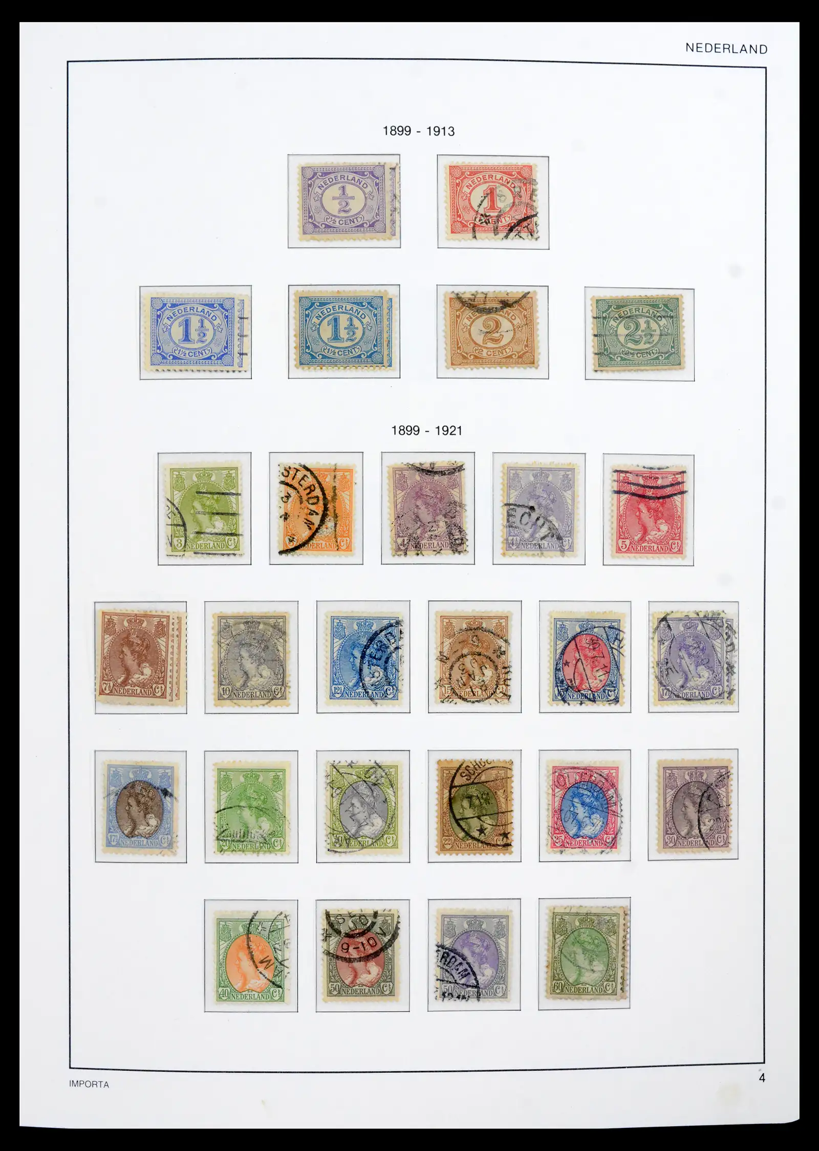 42080 0004 - Postzegelverzameling 42080 Nederland 1852-1957.