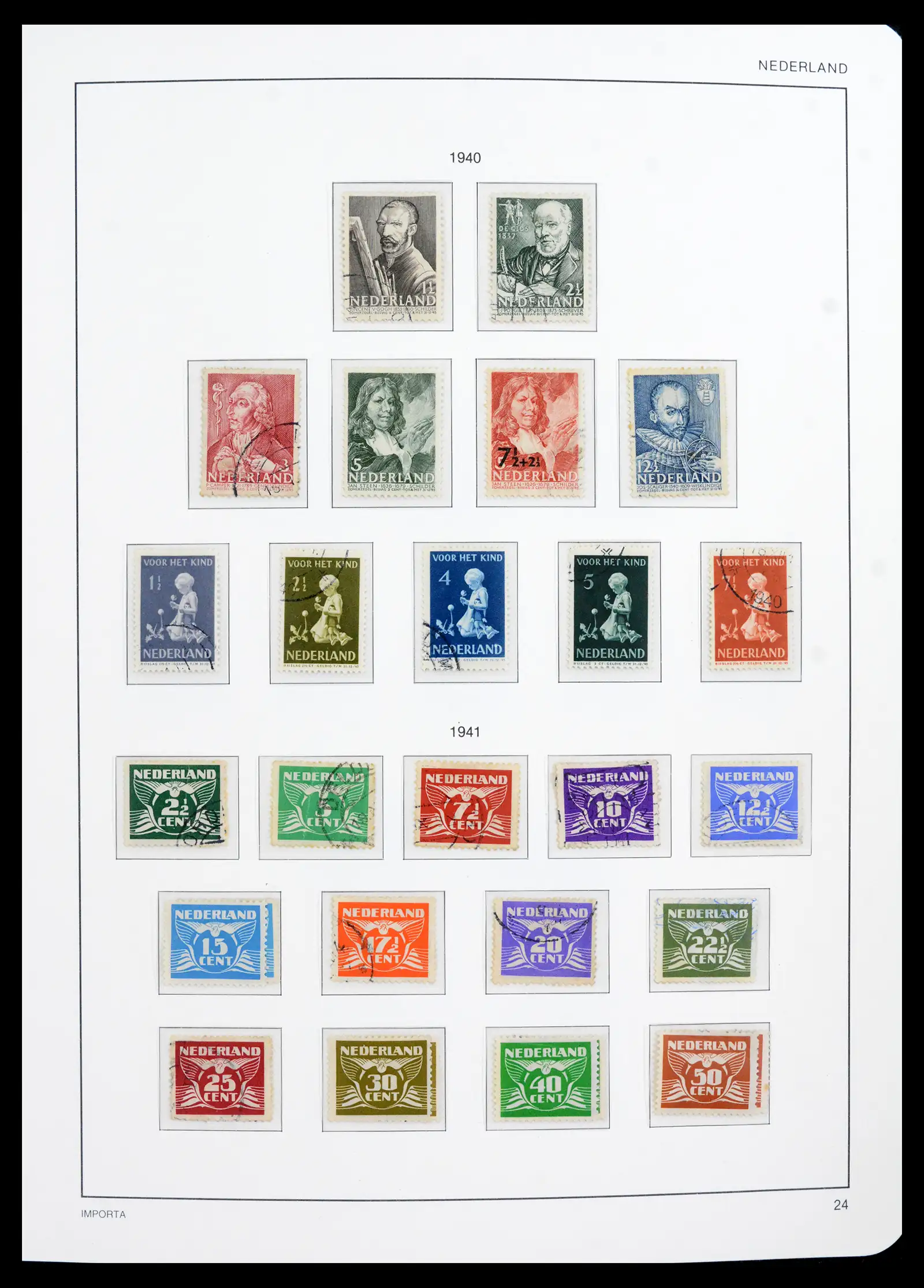 42080 0026 - Postzegelverzameling 42080 Nederland 1852-1957.
