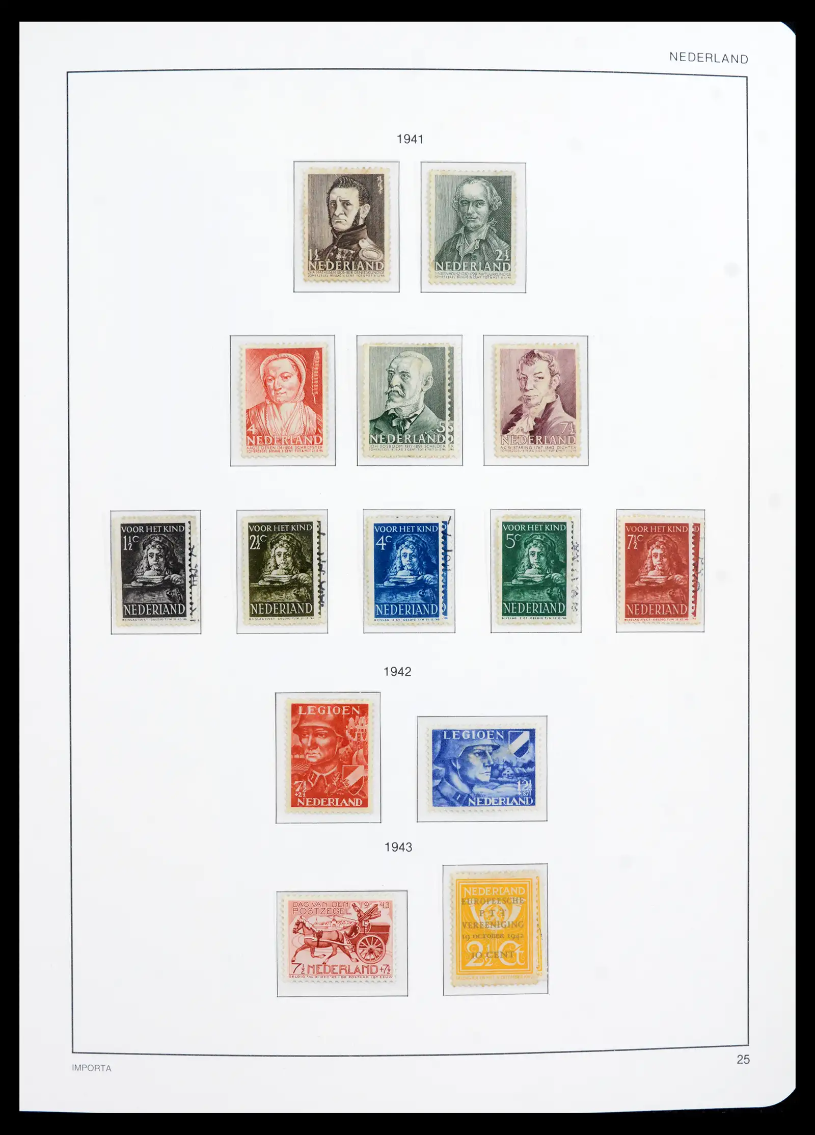 42080 0027 - Postzegelverzameling 42080 Nederland 1852-1957.