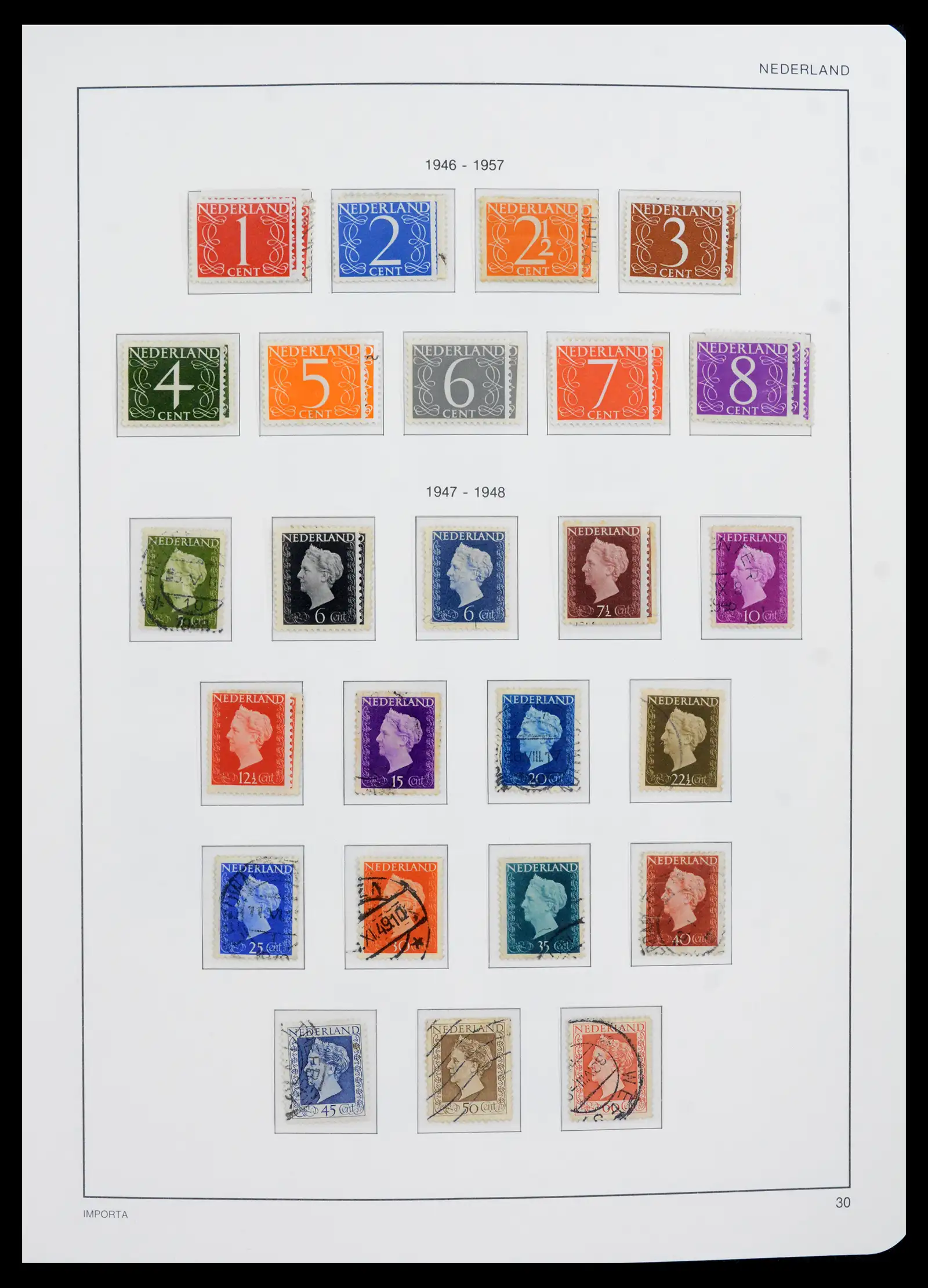 42080 0032 - Postzegelverzameling 42080 Nederland 1852-1957.