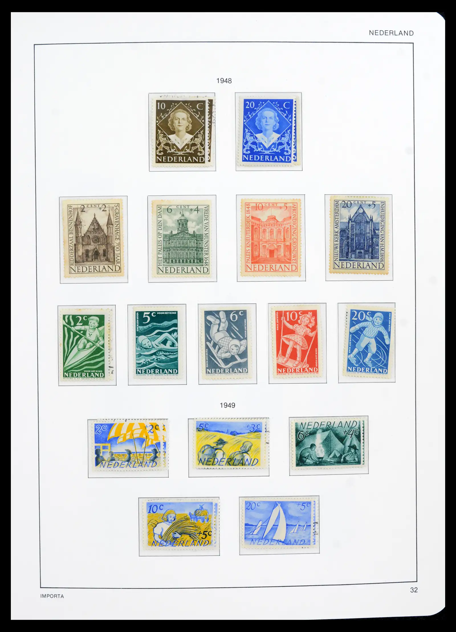 42080 0034 - Postzegelverzameling 42080 Nederland 1852-1957.