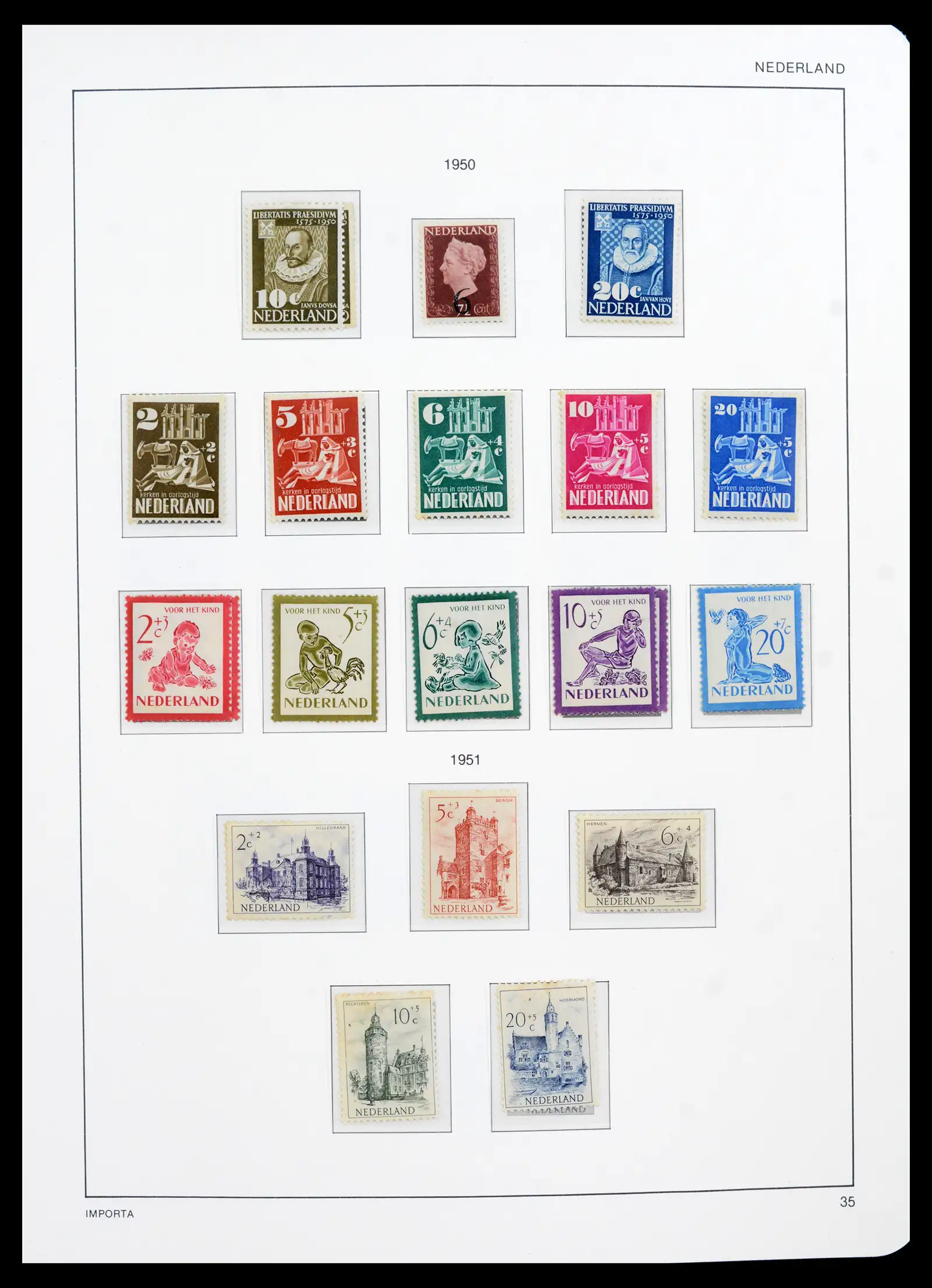 42080 0037 - Postzegelverzameling 42080 Nederland 1852-1957.