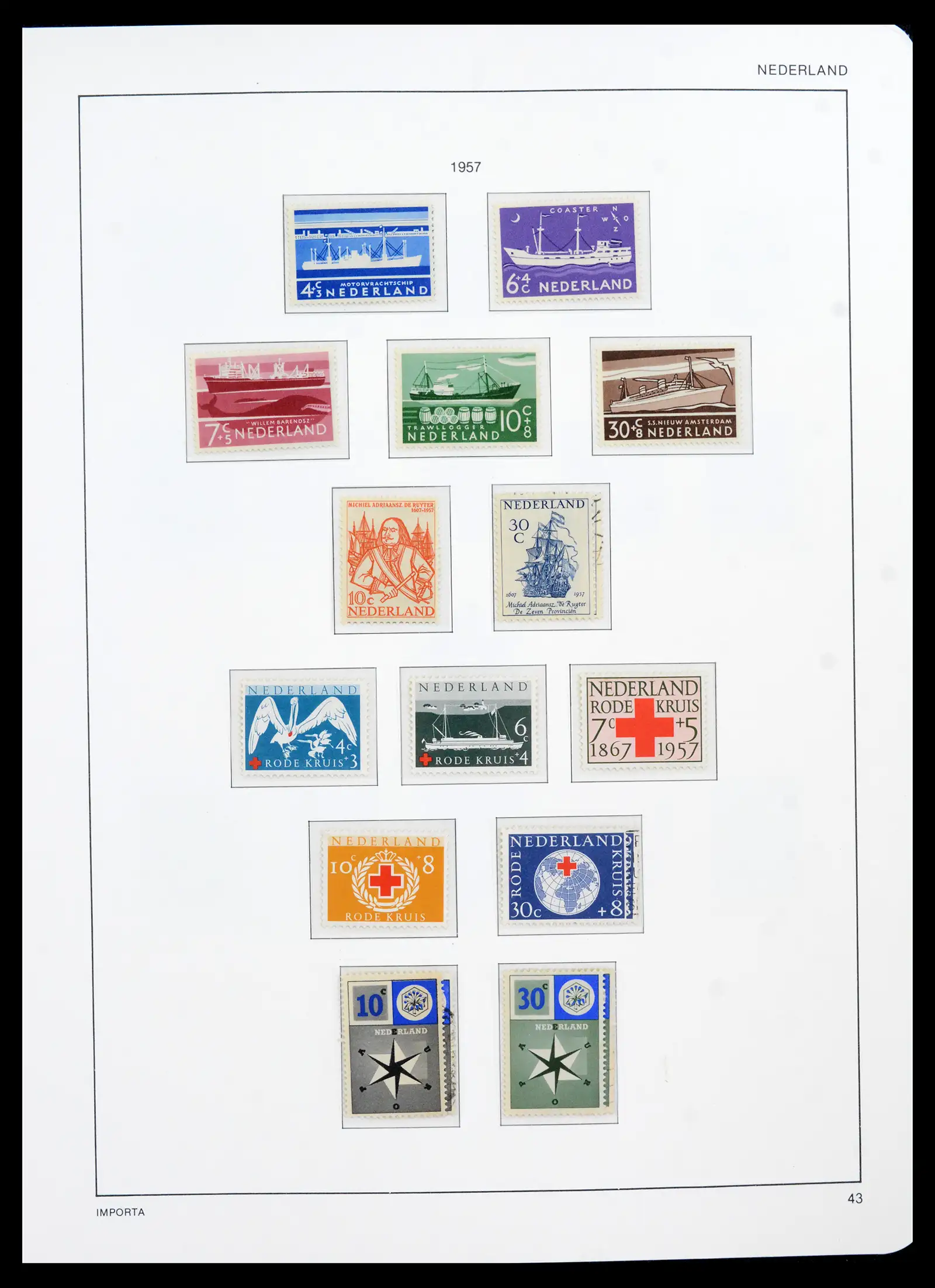 42080 0046 - Postzegelverzameling 42080 Nederland 1852-1957.