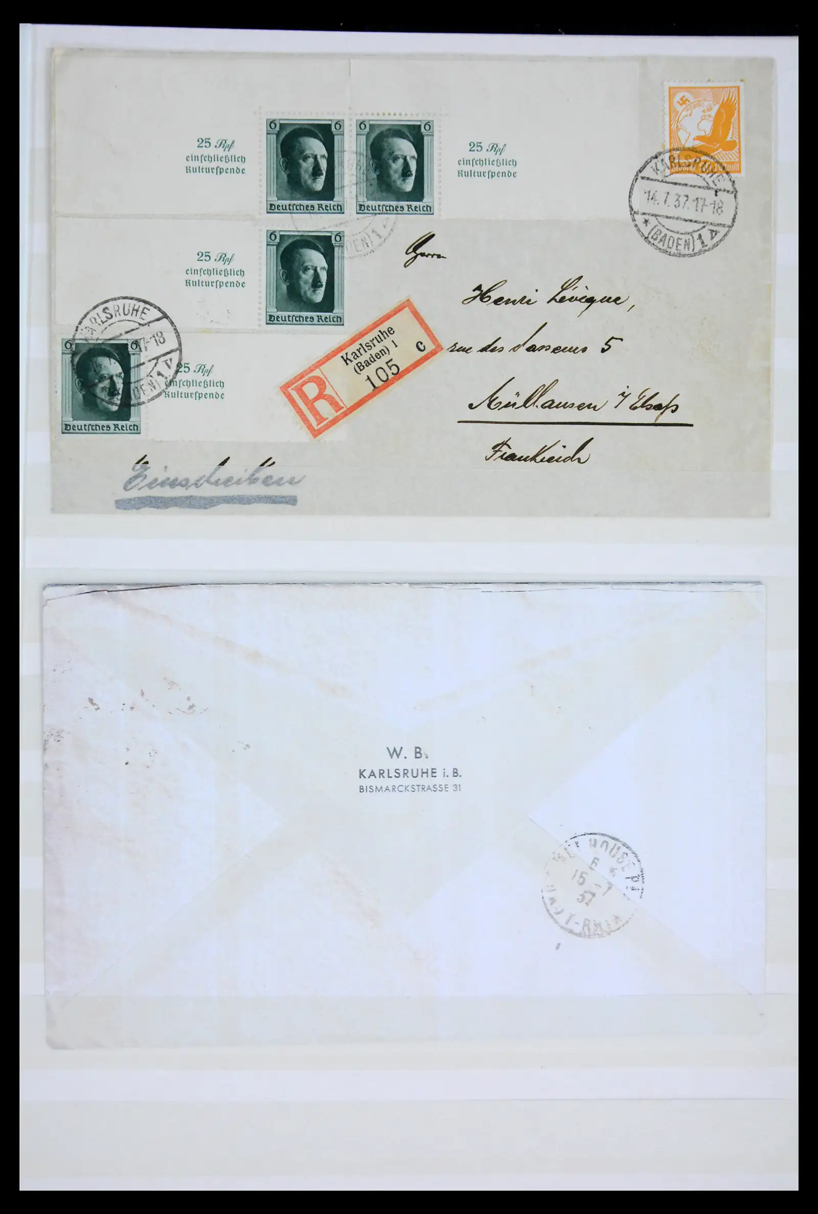 42098 0021 - Postzegelverzameling 42098 Duitse Rijk 1937.