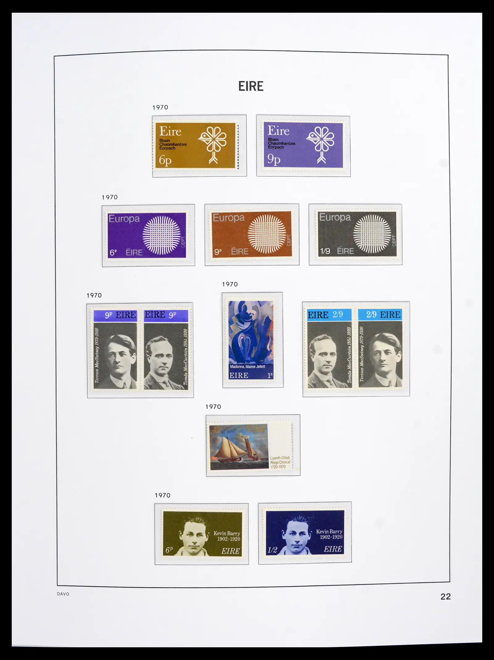 42100 0023 - Postzegelverzameling 42100 Ierland 1922-2016.