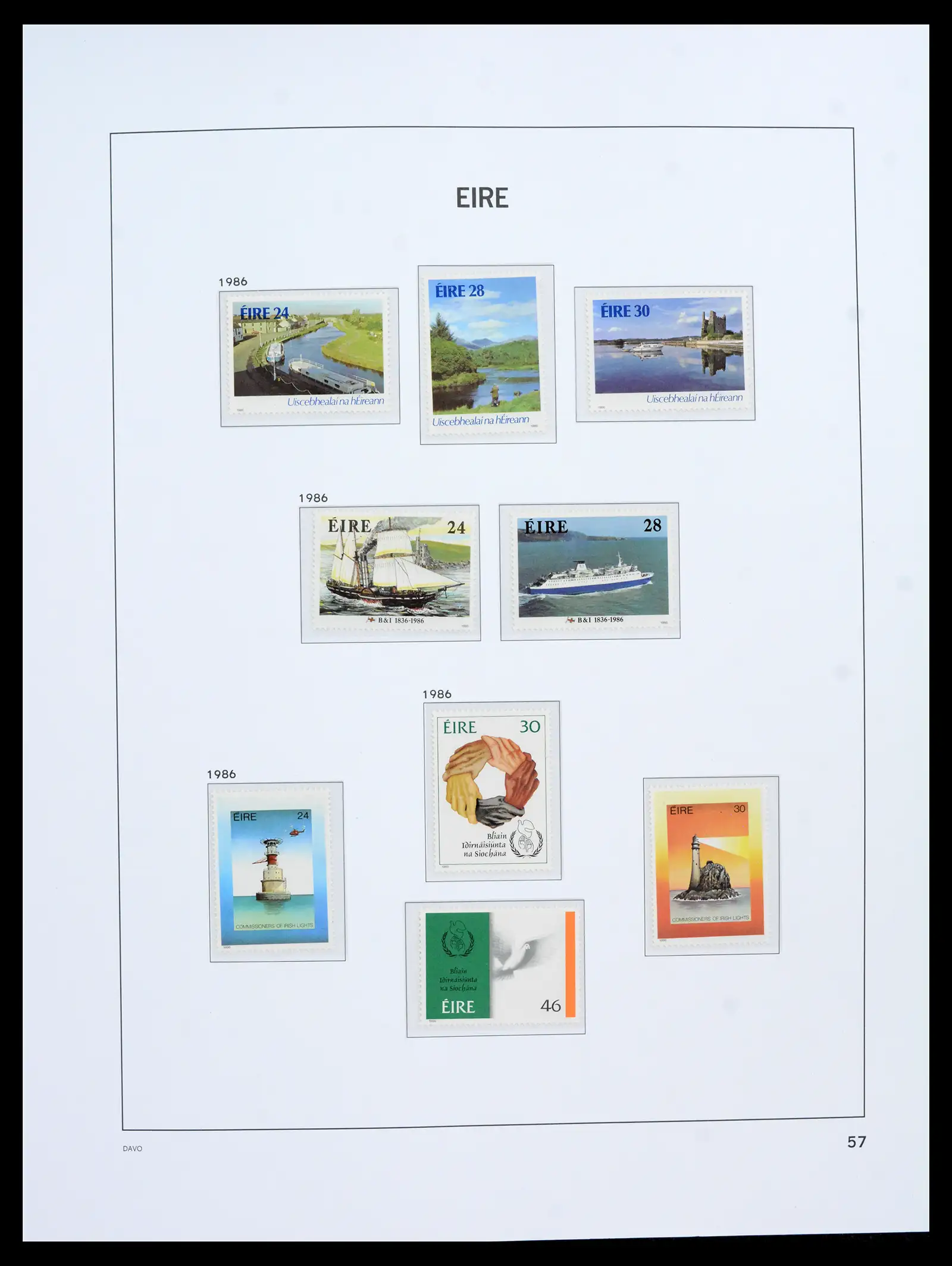 42100 0058 - Postzegelverzameling 42100 Ierland 1922-2016.