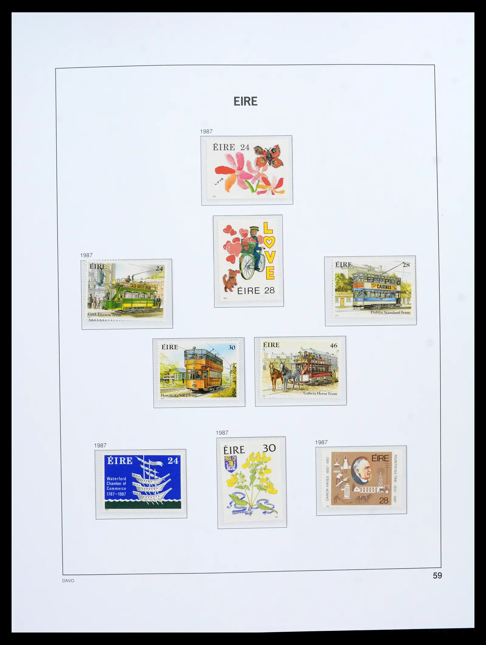 42100 0061 - Postzegelverzameling 42100 Ierland 1922-2016.
