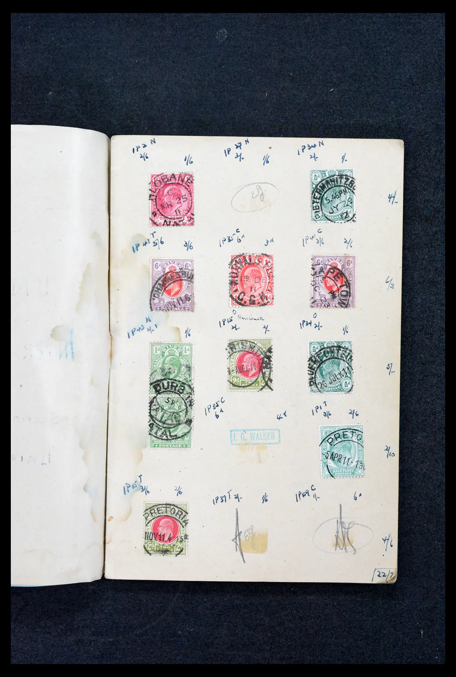 42114 0001 - Postzegelverzameling 42114 Zuid Afrika stempels tot 1910.