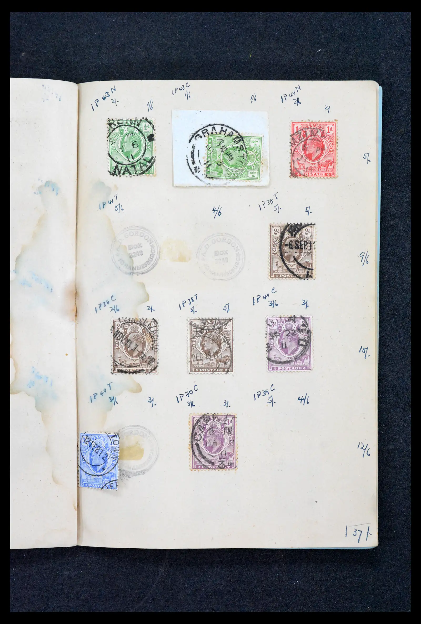 42114 0006 - Postzegelverzameling 42114 Zuid Afrika stempels tot 1910.