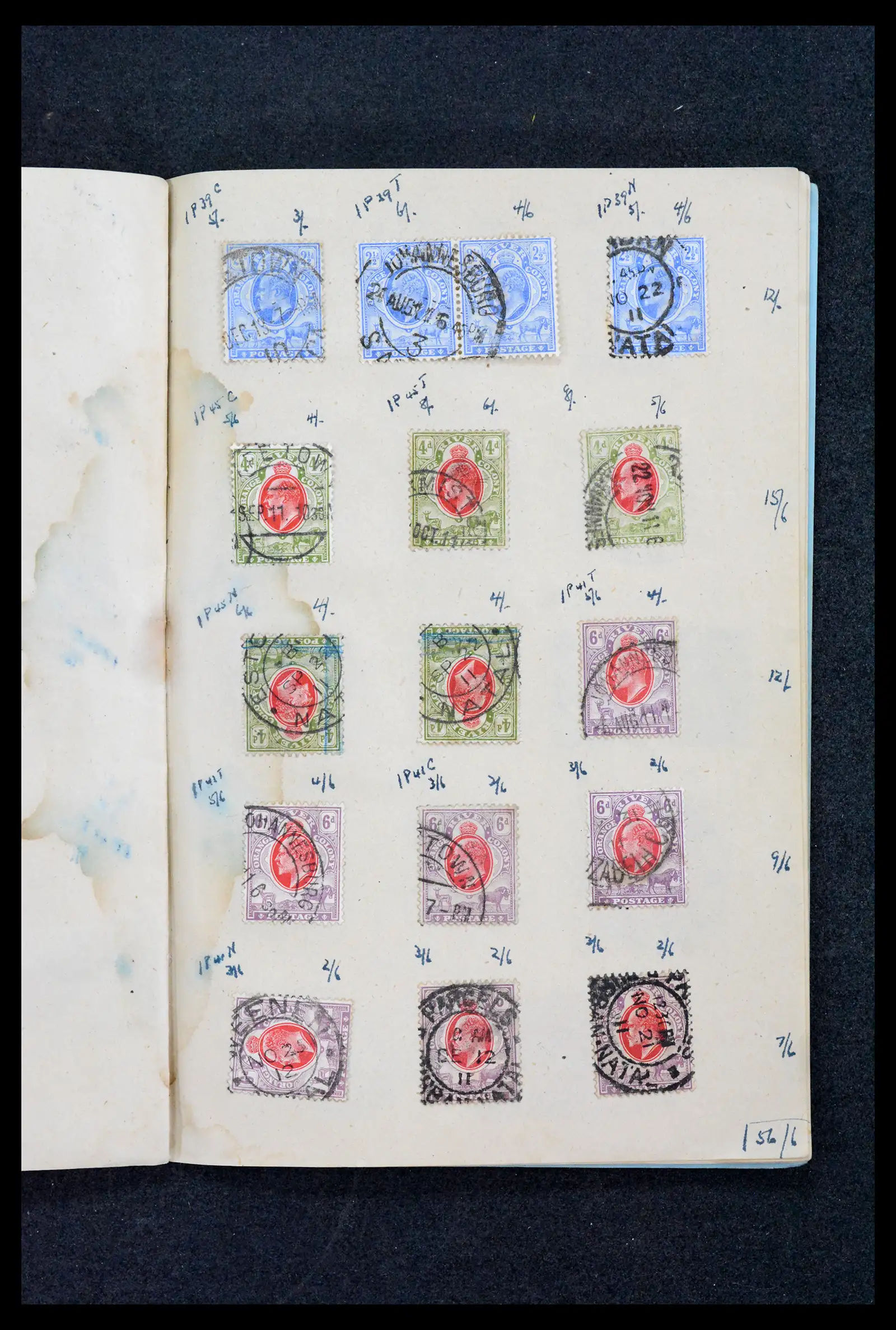42114 0007 - Postzegelverzameling 42114 Zuid Afrika stempels tot 1910.
