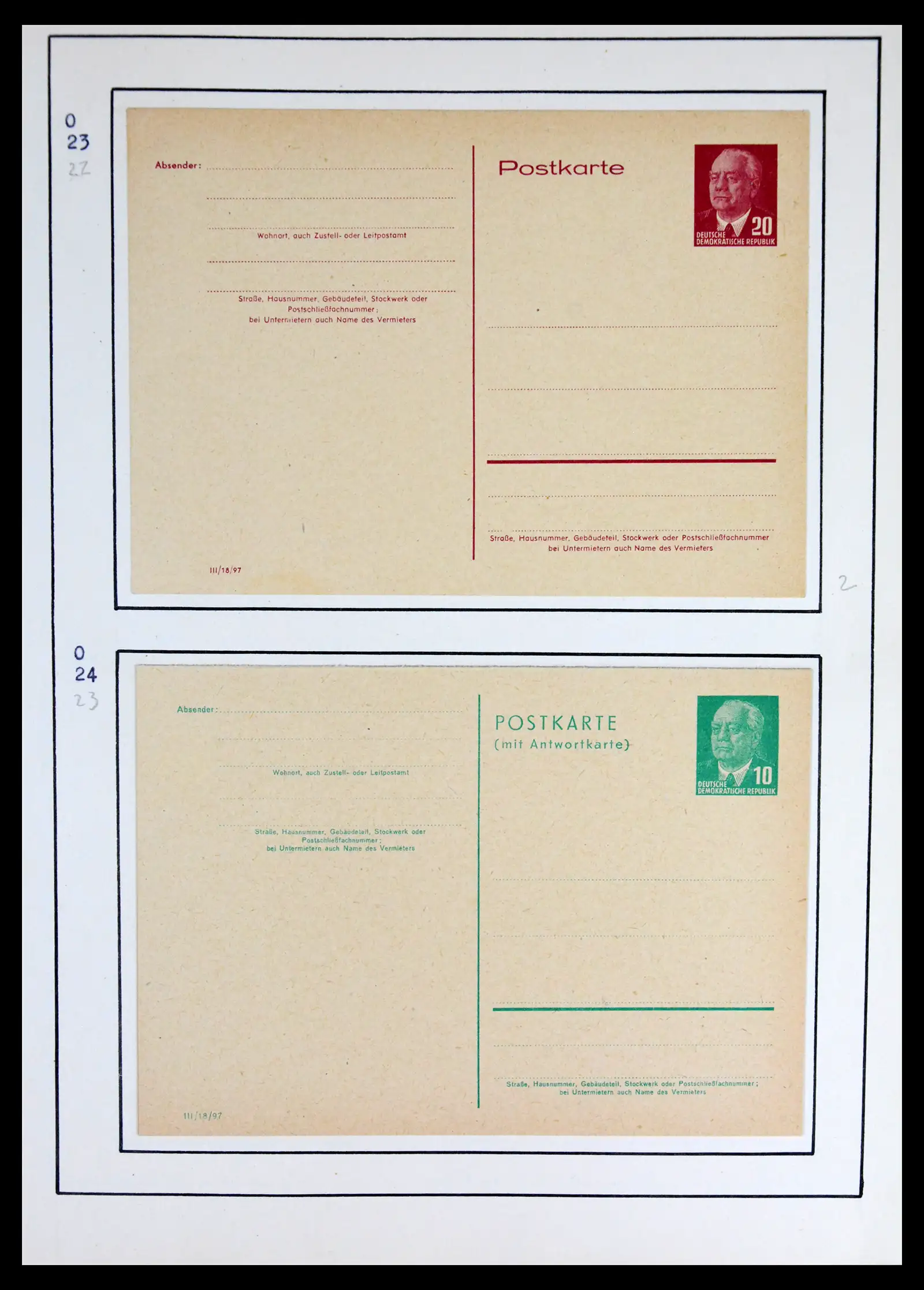 42116 0009 - Stamp collection 42116 DDR postal stationary collection 1949-1960.