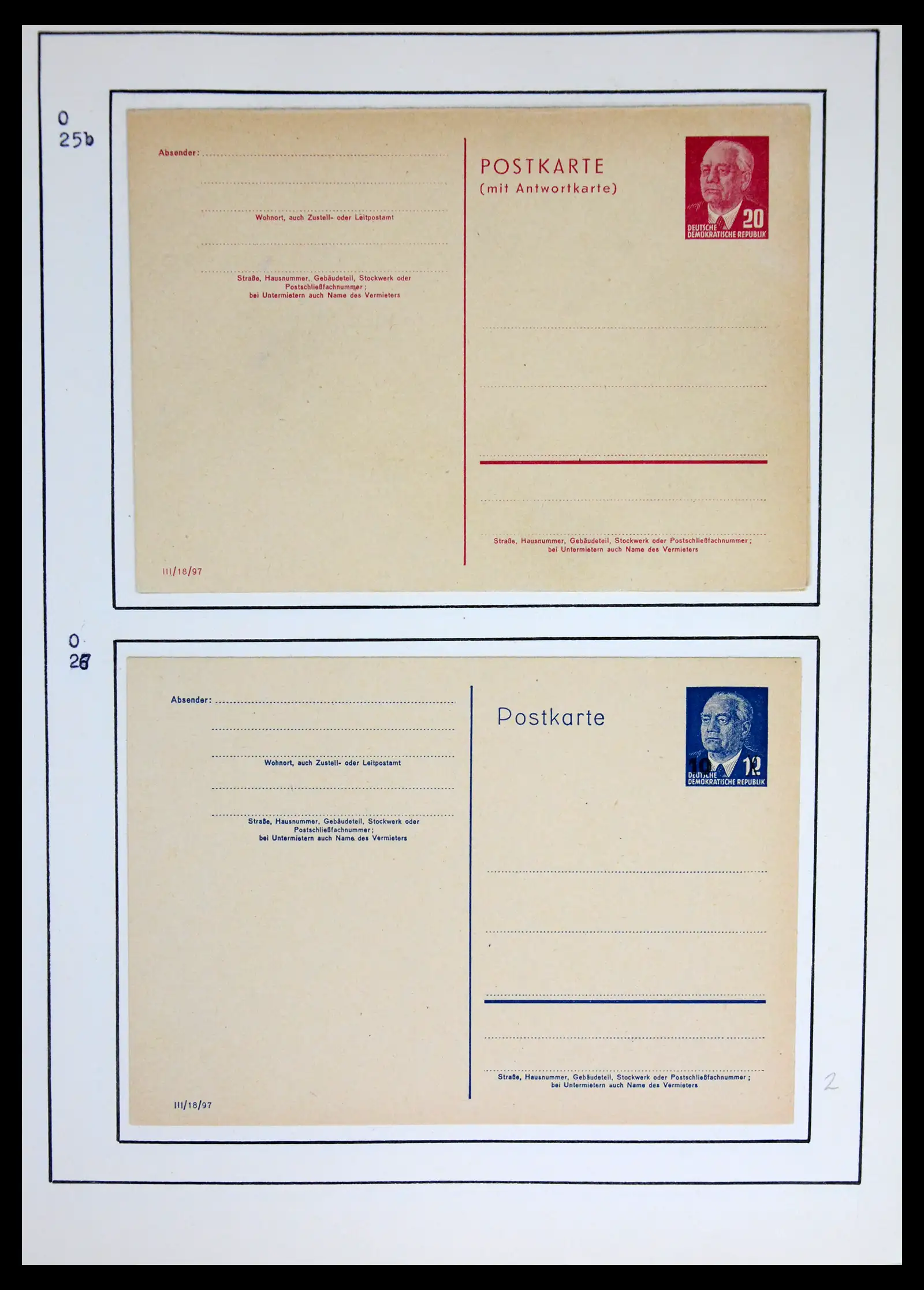42116 0010 - Stamp collection 42116 DDR postal stationary collection 1949-1960.