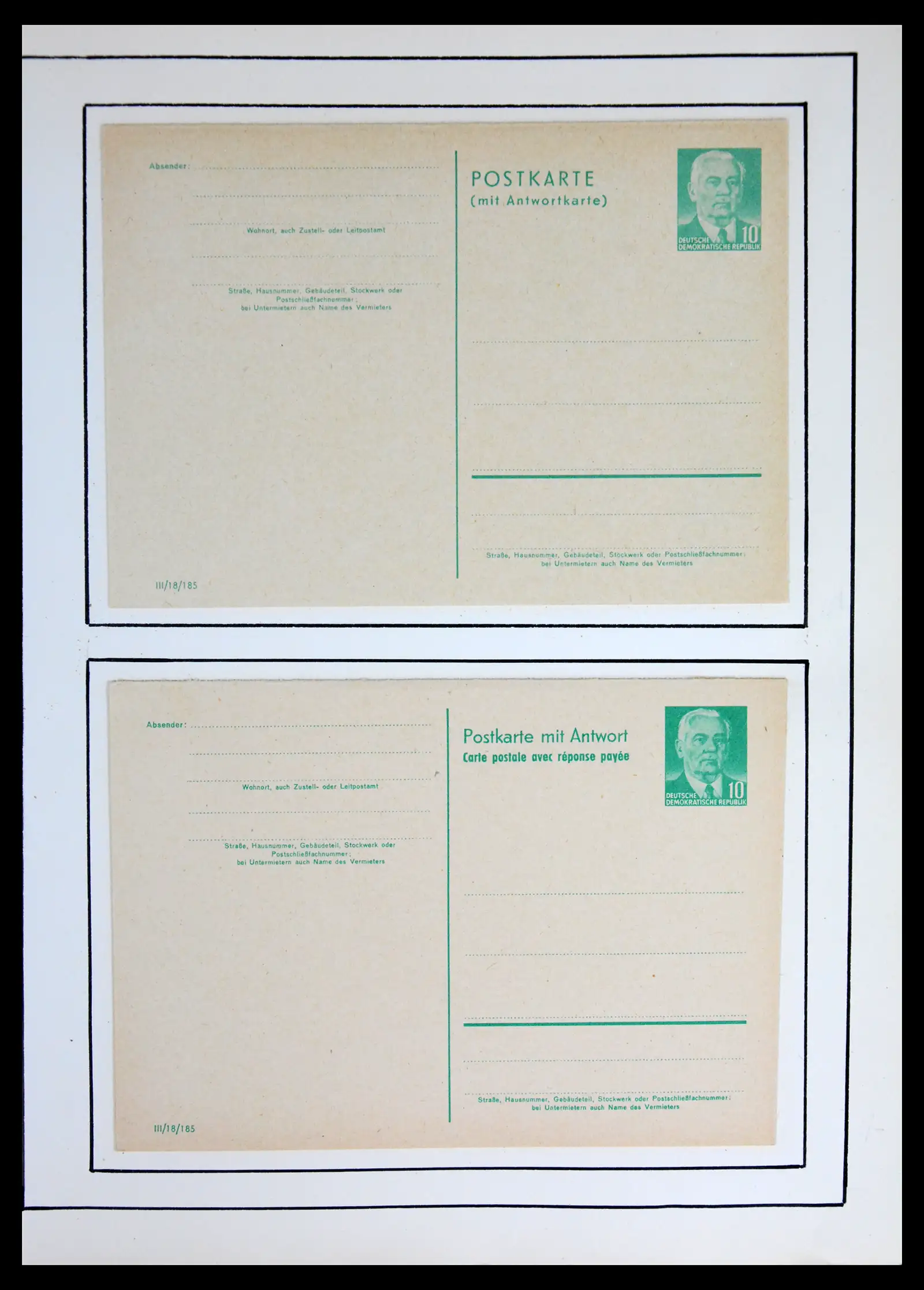 42116 0013 - Stamp collection 42116 DDR postal stationary collection 1949-1960.