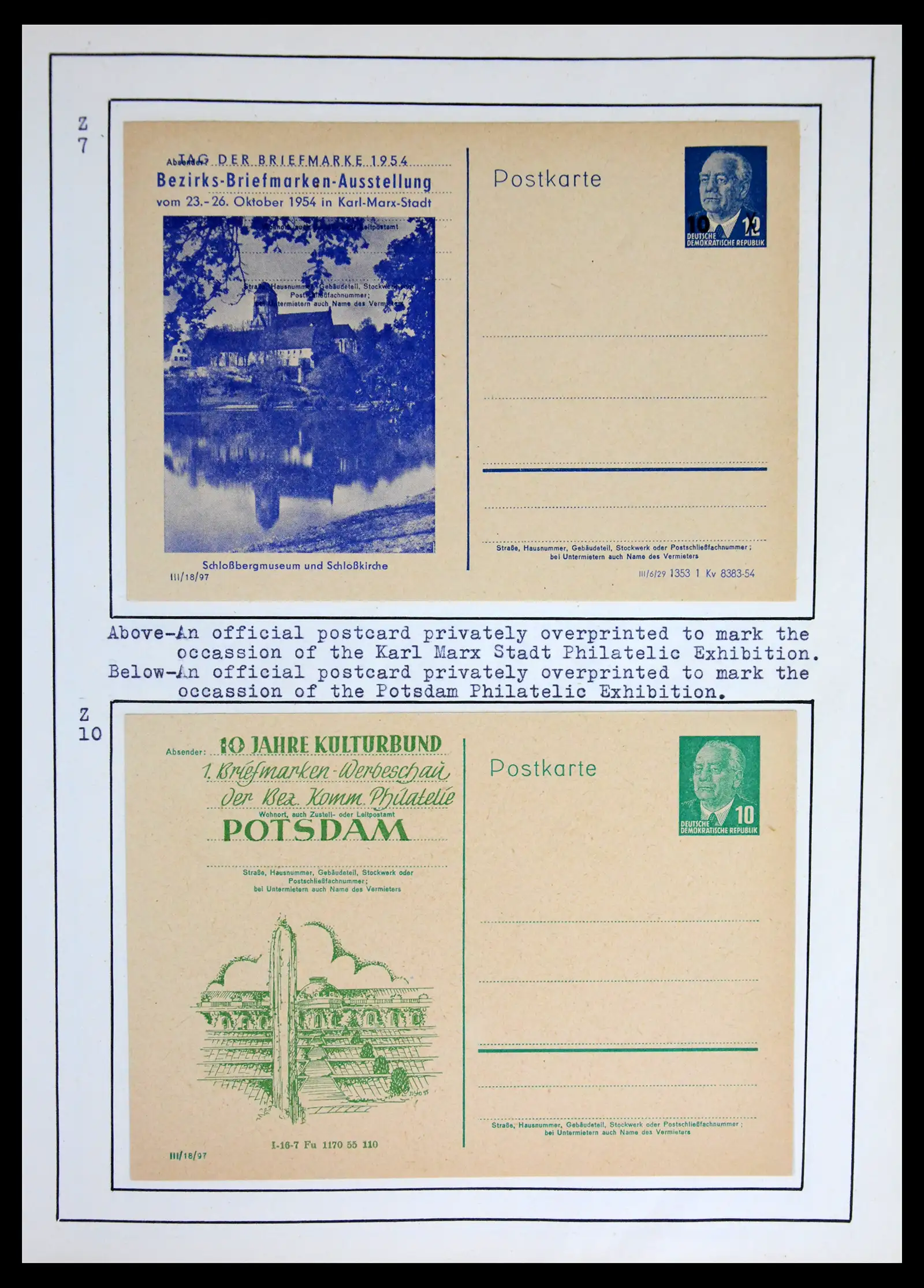 42116 0017 - Stamp collection 42116 DDR postal stationary collection 1949-1960.