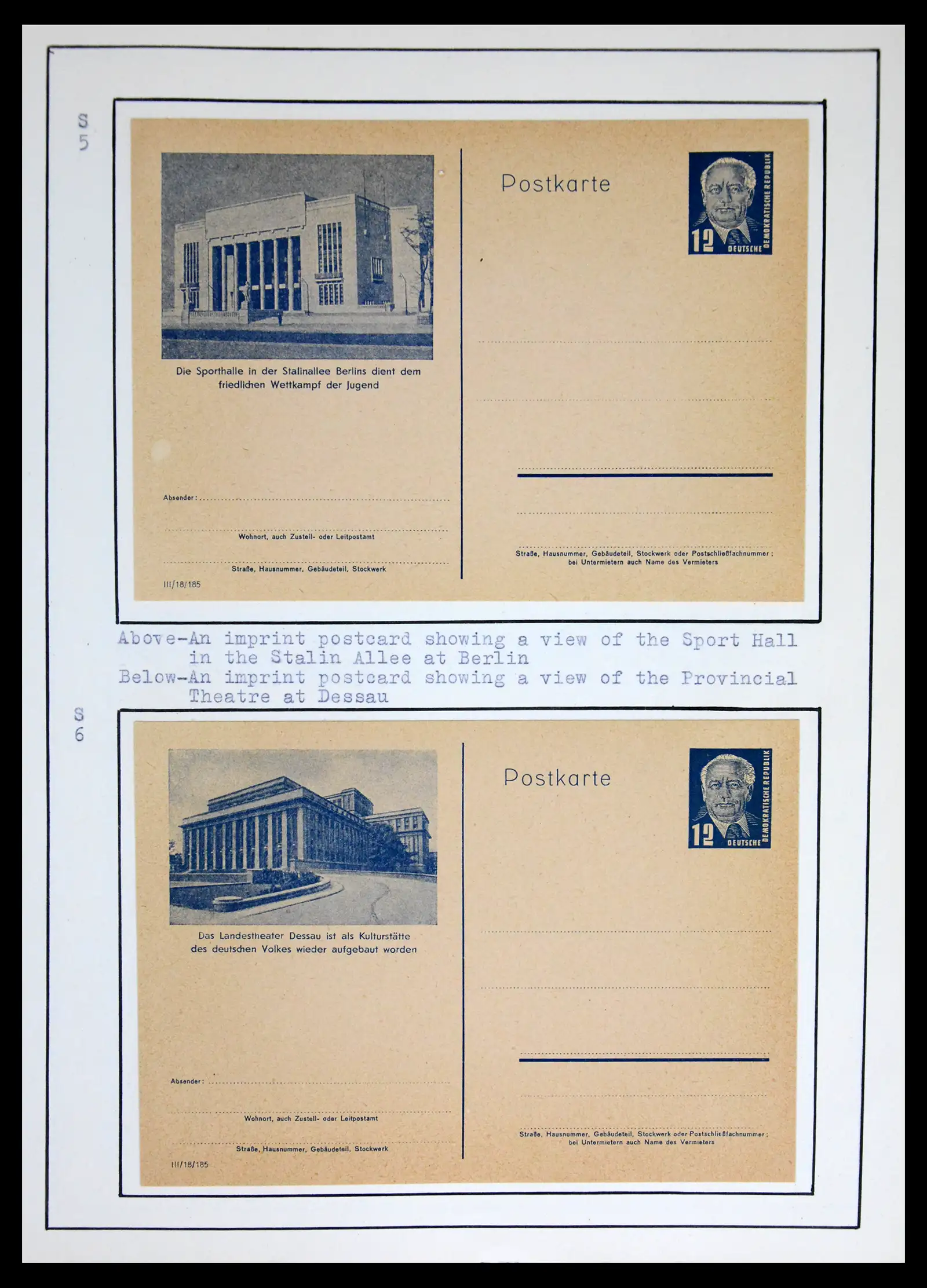 42116 0021 - Stamp collection 42116 DDR postal stationary collection 1949-1960.