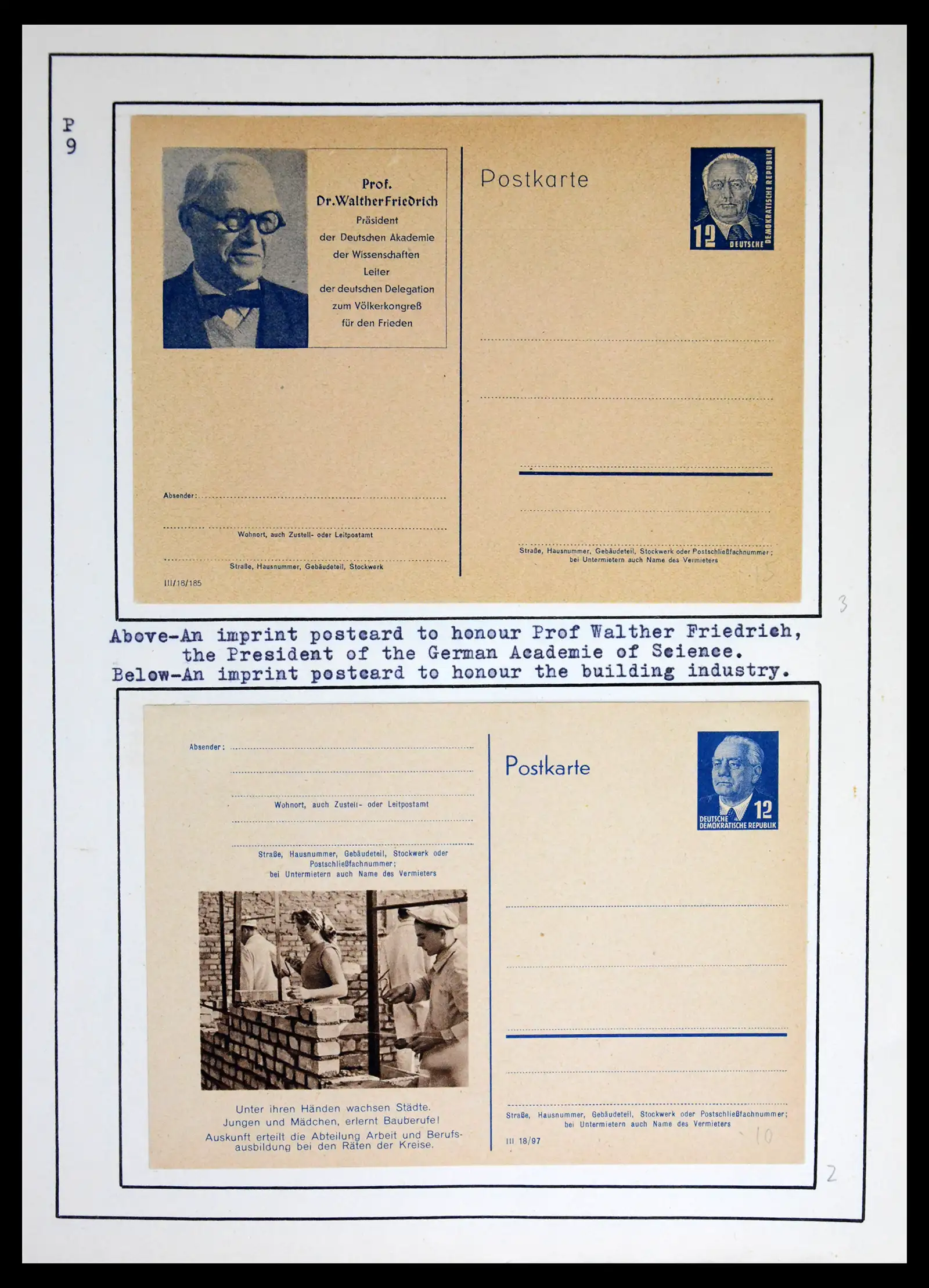 42116 0023 - Stamp collection 42116 DDR postal stationary collection 1949-1960.