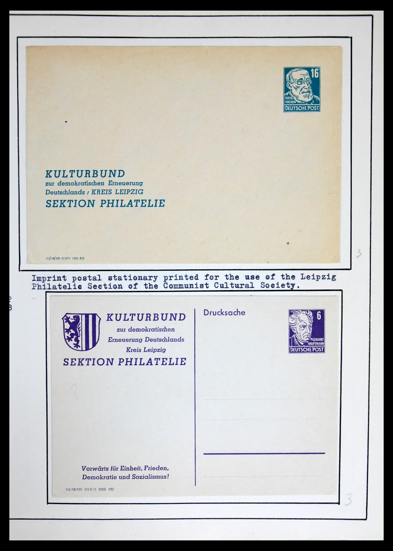 42116 0030 - Stamp collection 42116 DDR postal stationary collection 1949-1960.