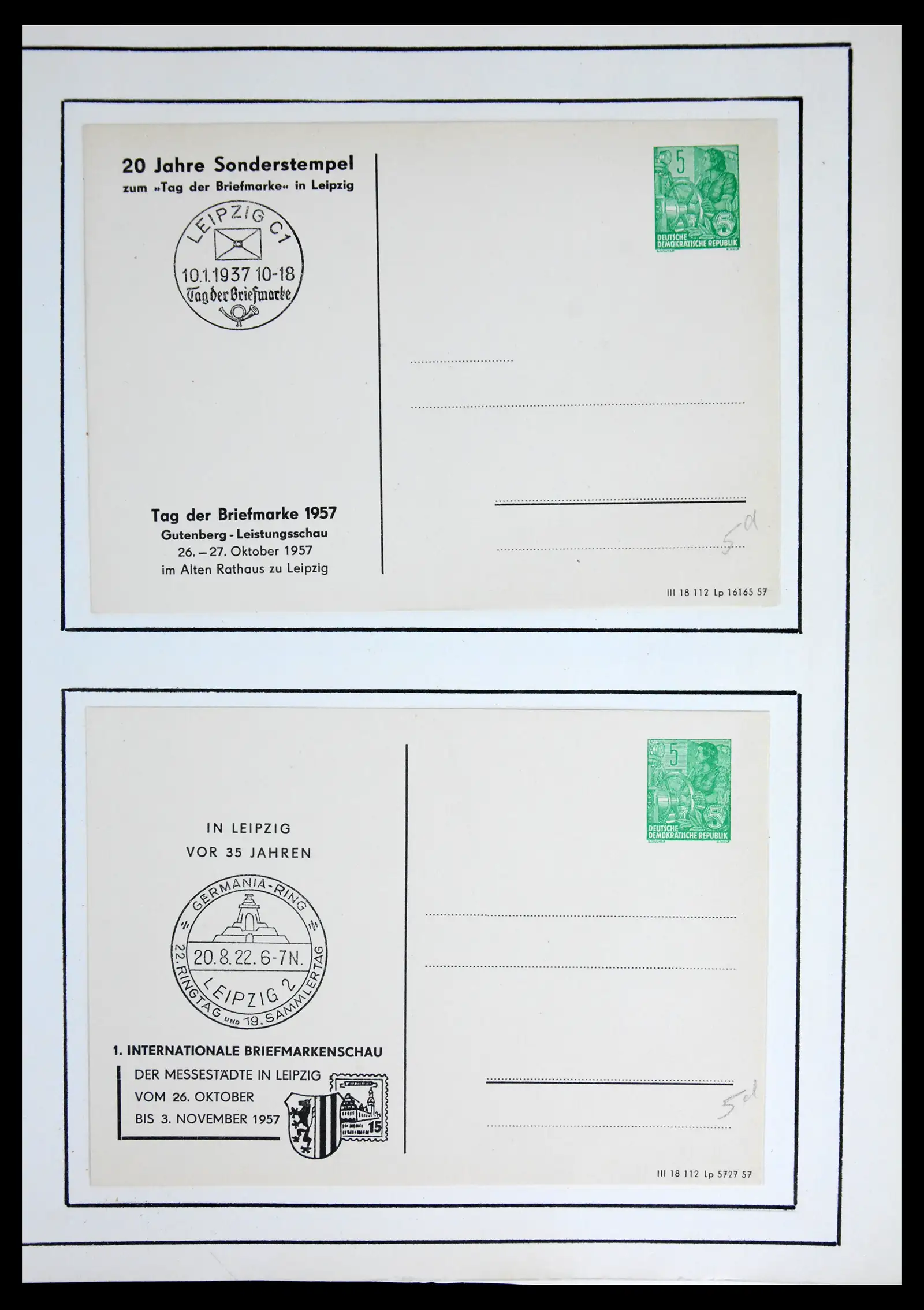 42116 0057 - Stamp collection 42116 DDR postal stationary collection 1949-1960.