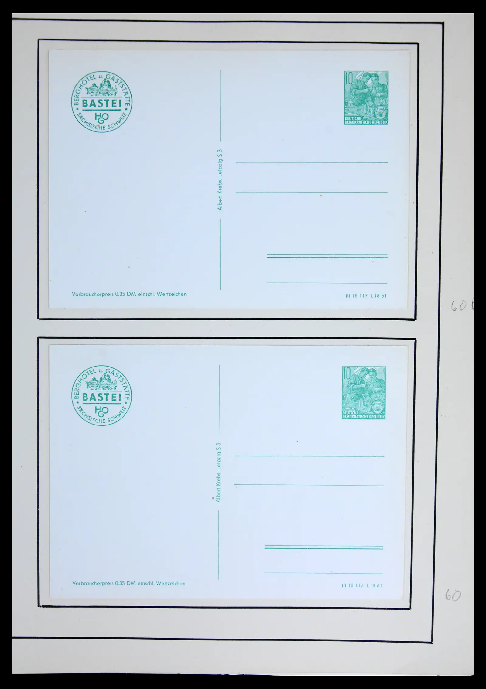42116 0059 - Stamp collection 42116 DDR postal stationary collection 1949-1960.