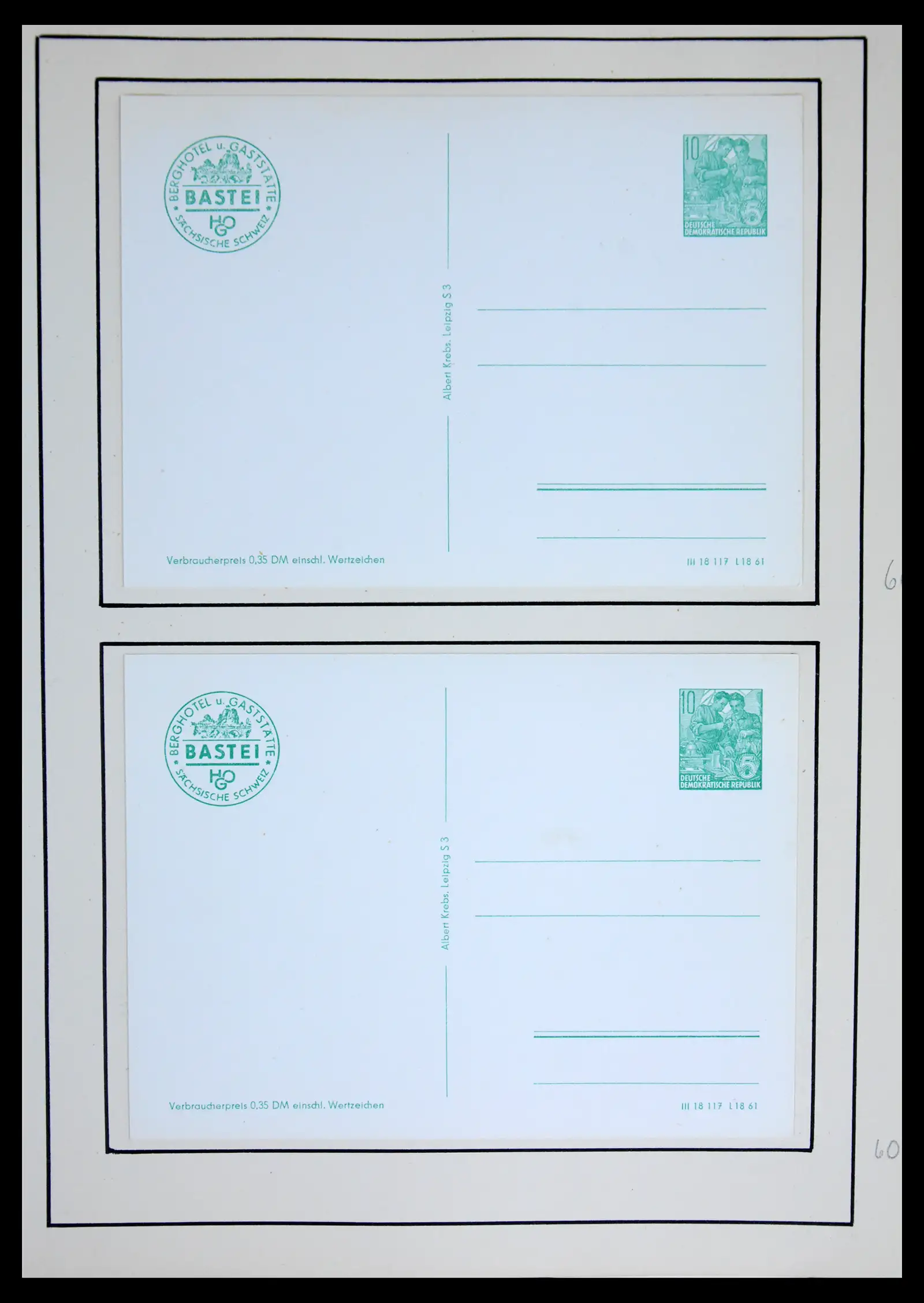 42116 0060 - Stamp collection 42116 DDR postal stationary collection 1949-1960.