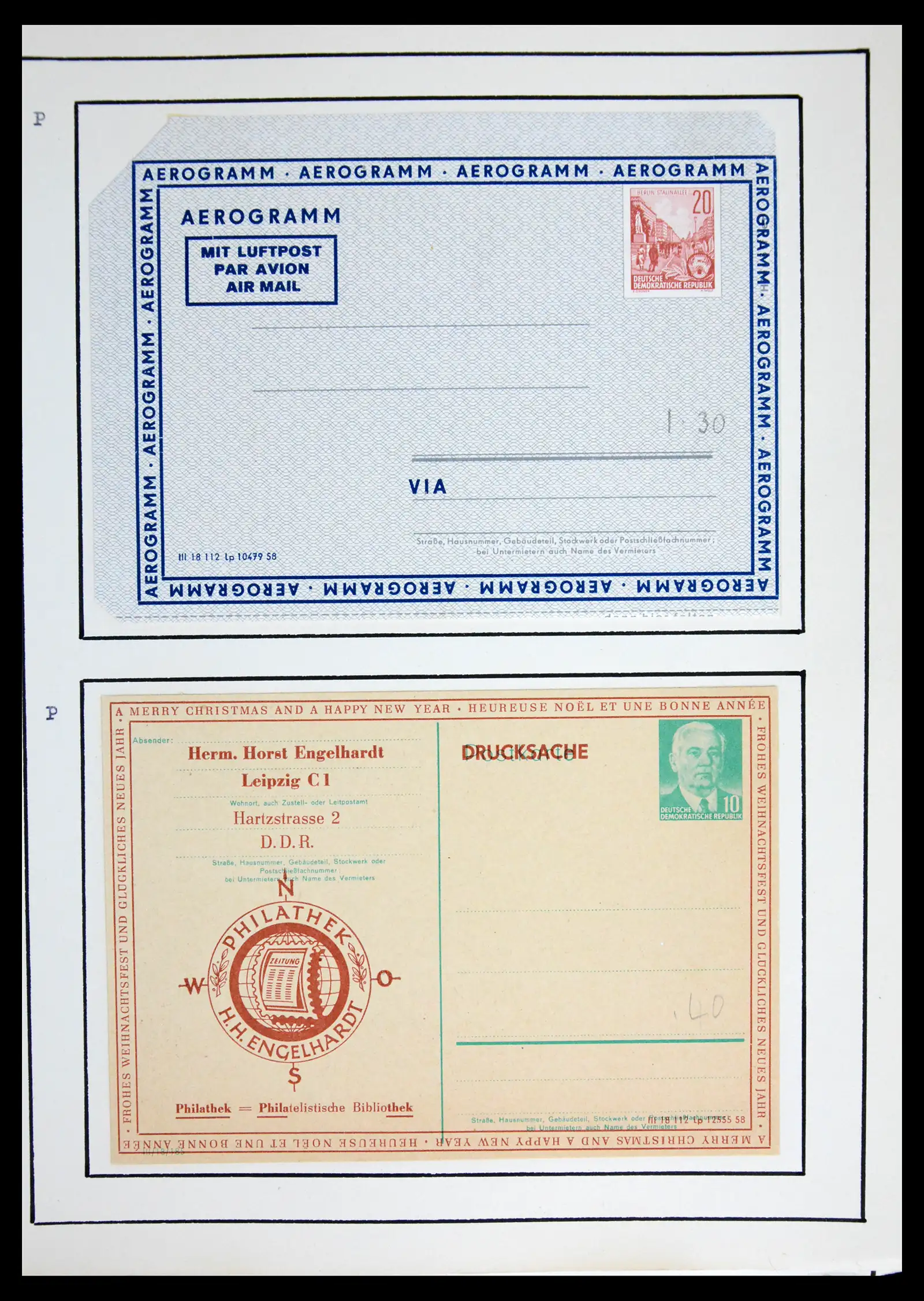 42116 0068 - Stamp collection 42116 DDR postal stationary collection 1949-1960.