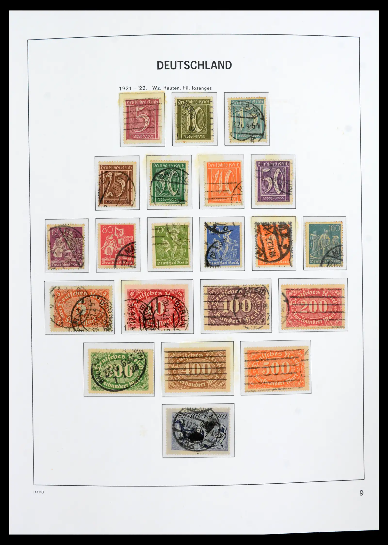 42124 0010 - Stamp collection 42124 Germany Reich used 1872-1945.