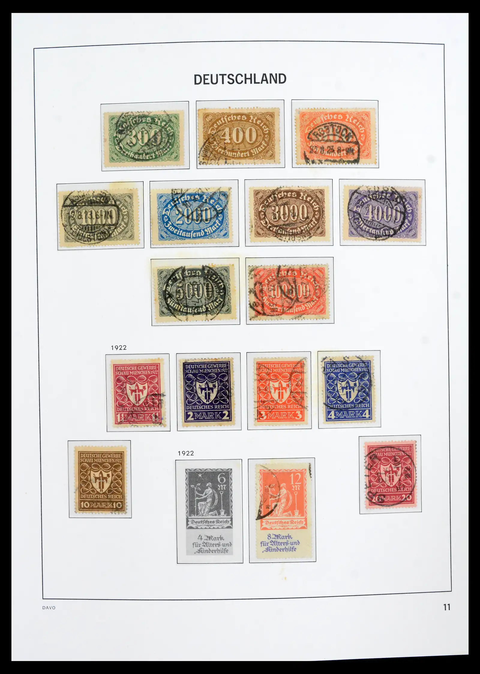 42124 0012 - Stamp collection 42124 Germany Reich used 1872-1945.