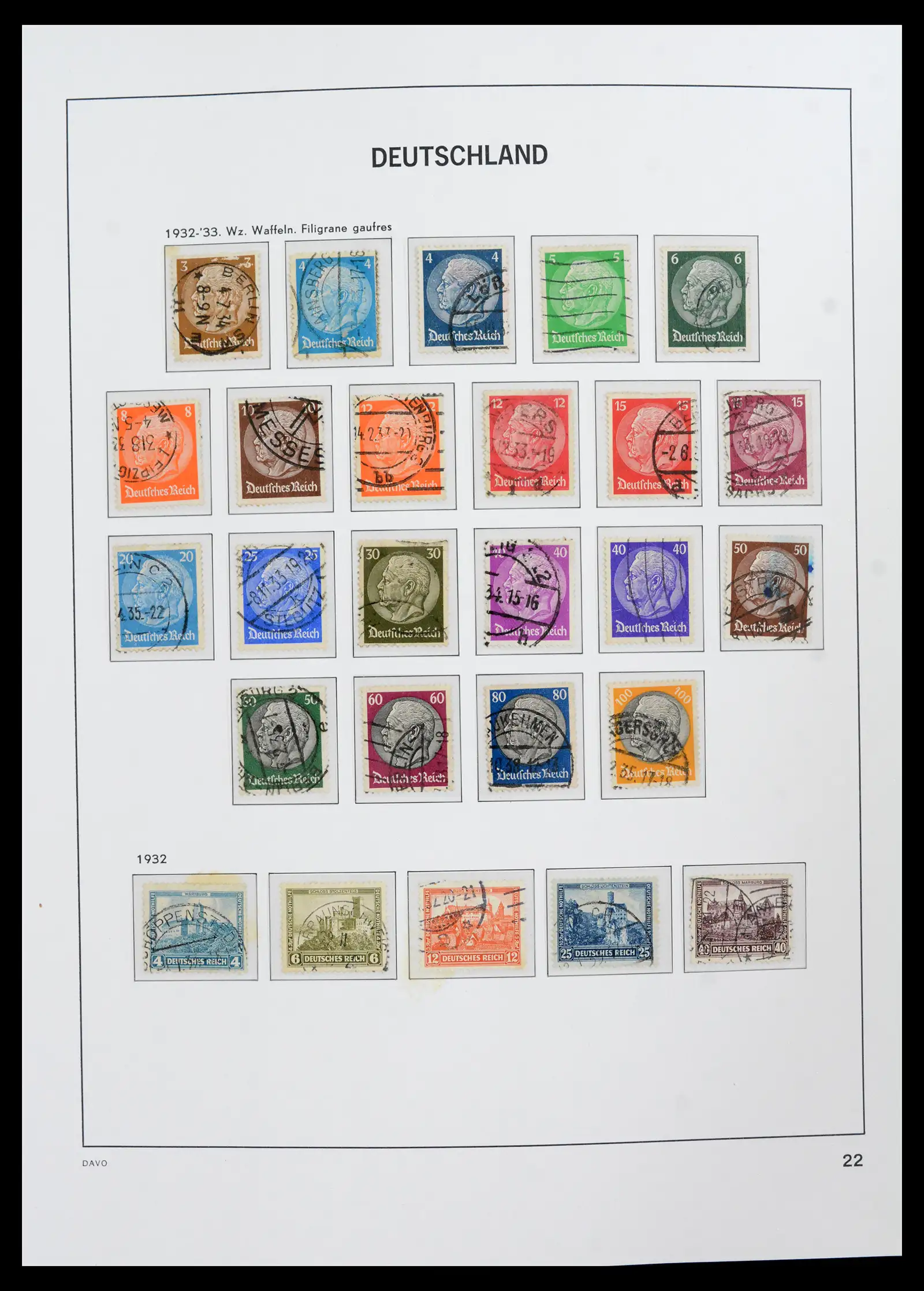 42124 0023 - Stamp collection 42124 Germany Reich used 1872-1945.