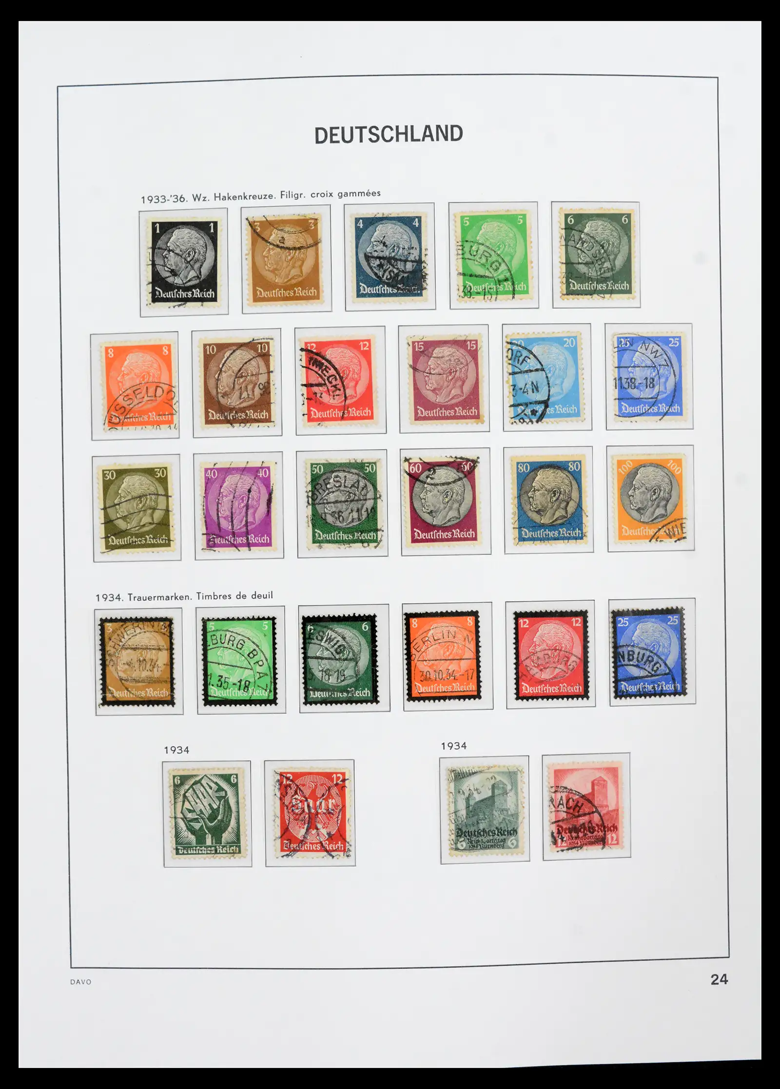 42124 0025 - Stamp collection 42124 Germany Reich used 1872-1945.