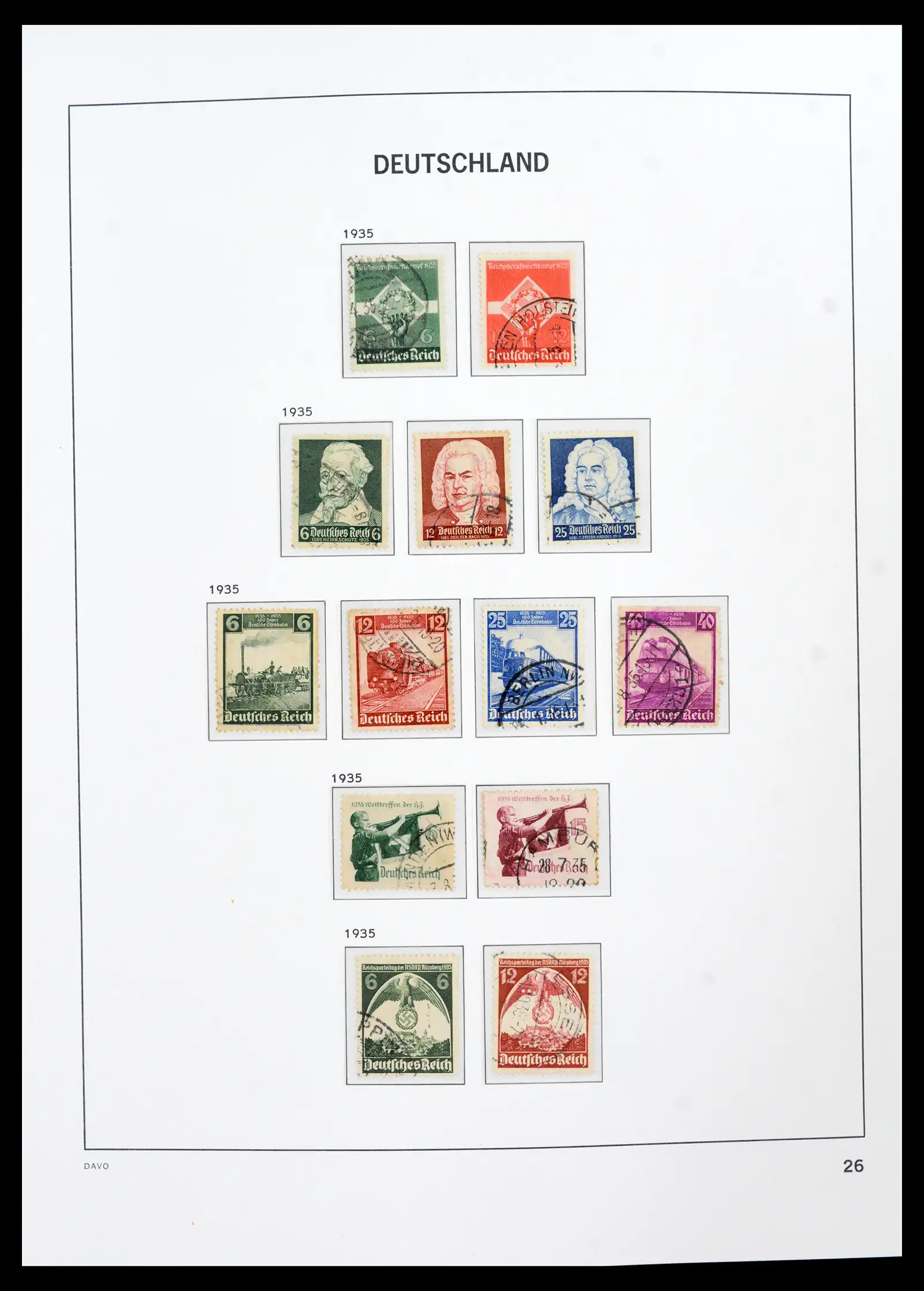 42124 0027 - Stamp collection 42124 Germany Reich used 1872-1945.