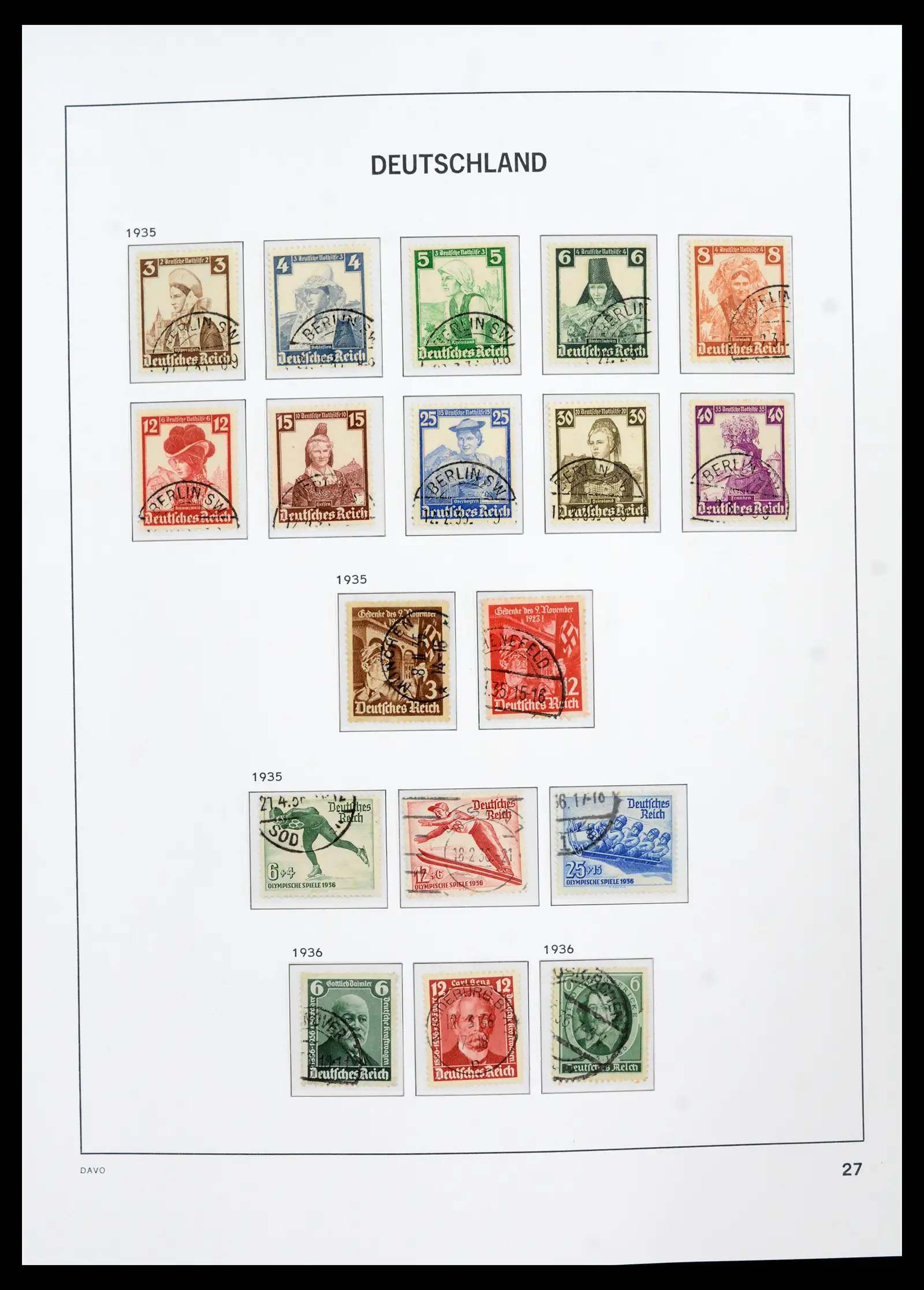42124 0028 - Stamp collection 42124 Germany Reich used 1872-1945.