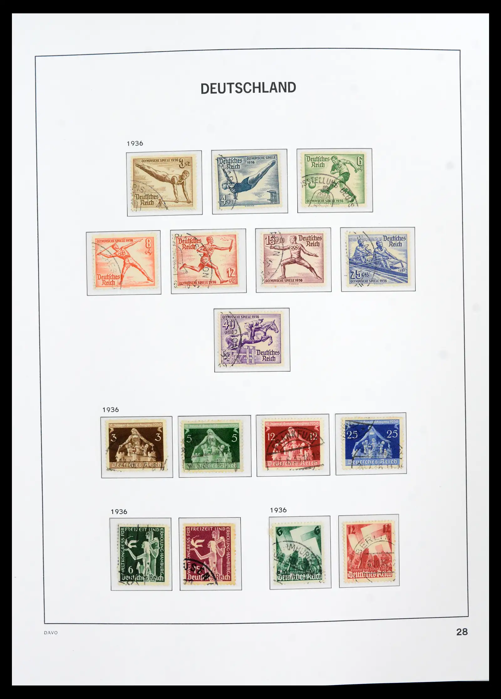 42124 0029 - Stamp collection 42124 Germany Reich used 1872-1945.
