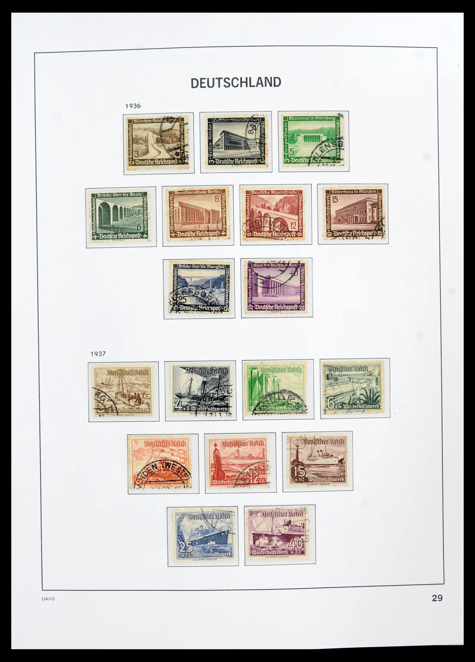 42124 0030 - Stamp collection 42124 Germany Reich used 1872-1945.