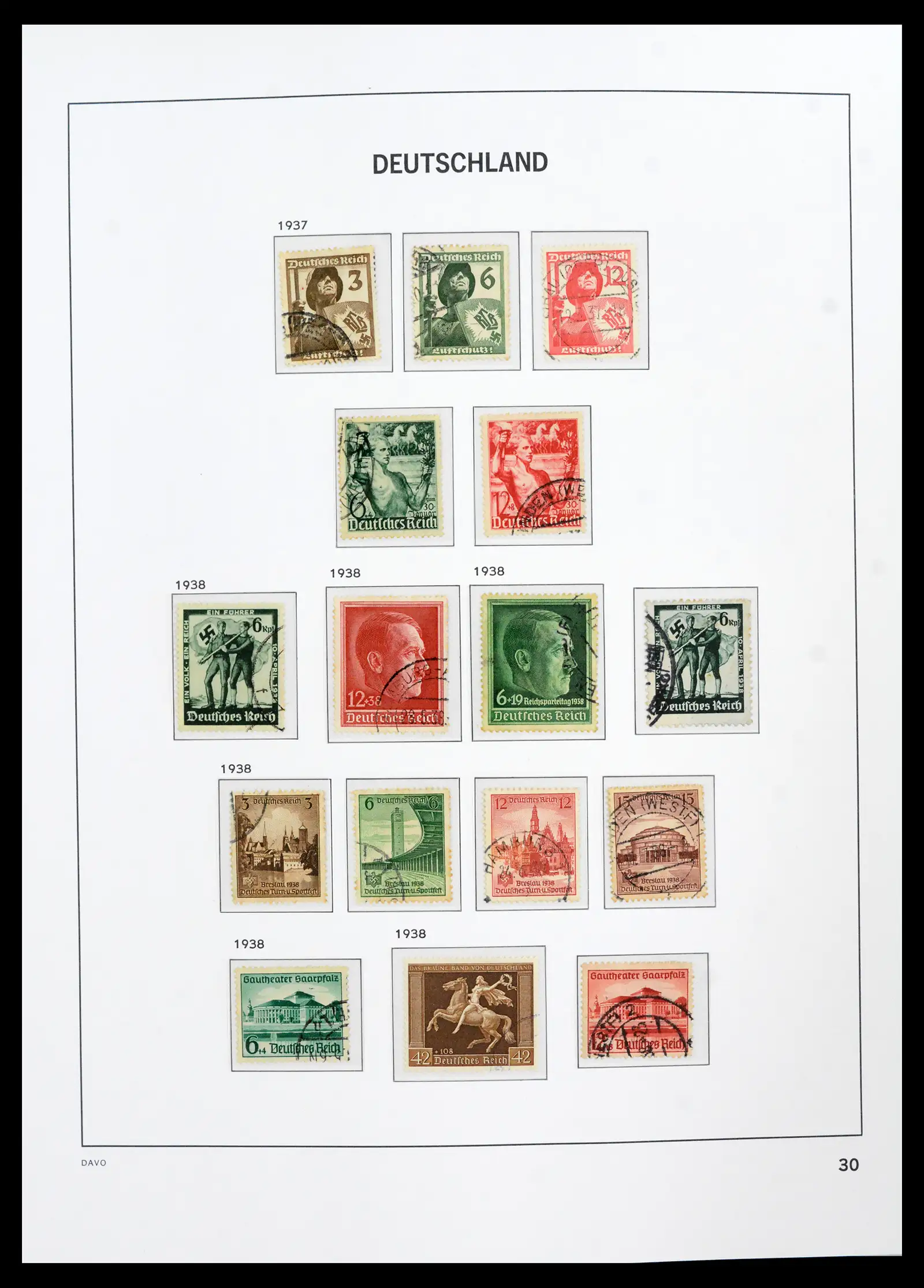 42124 0031 - Stamp collection 42124 Germany Reich used 1872-1945.