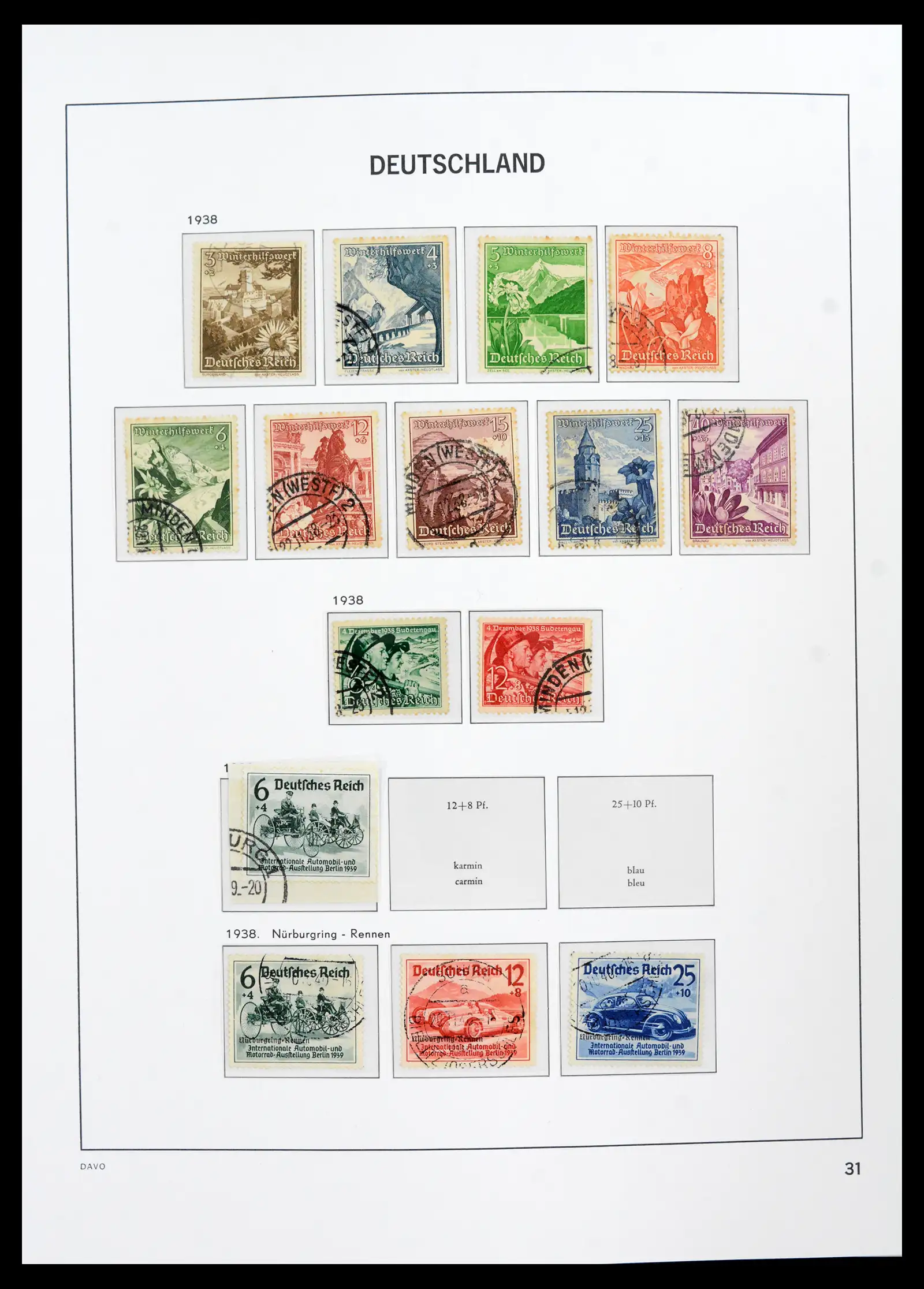 42124 0032 - Stamp collection 42124 Germany Reich used 1872-1945.