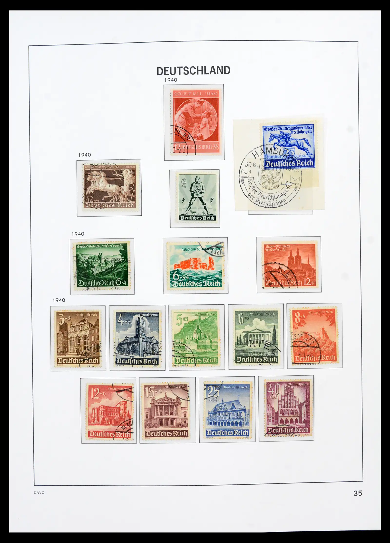42124 0037 - Stamp collection 42124 Germany Reich used 1872-1945.