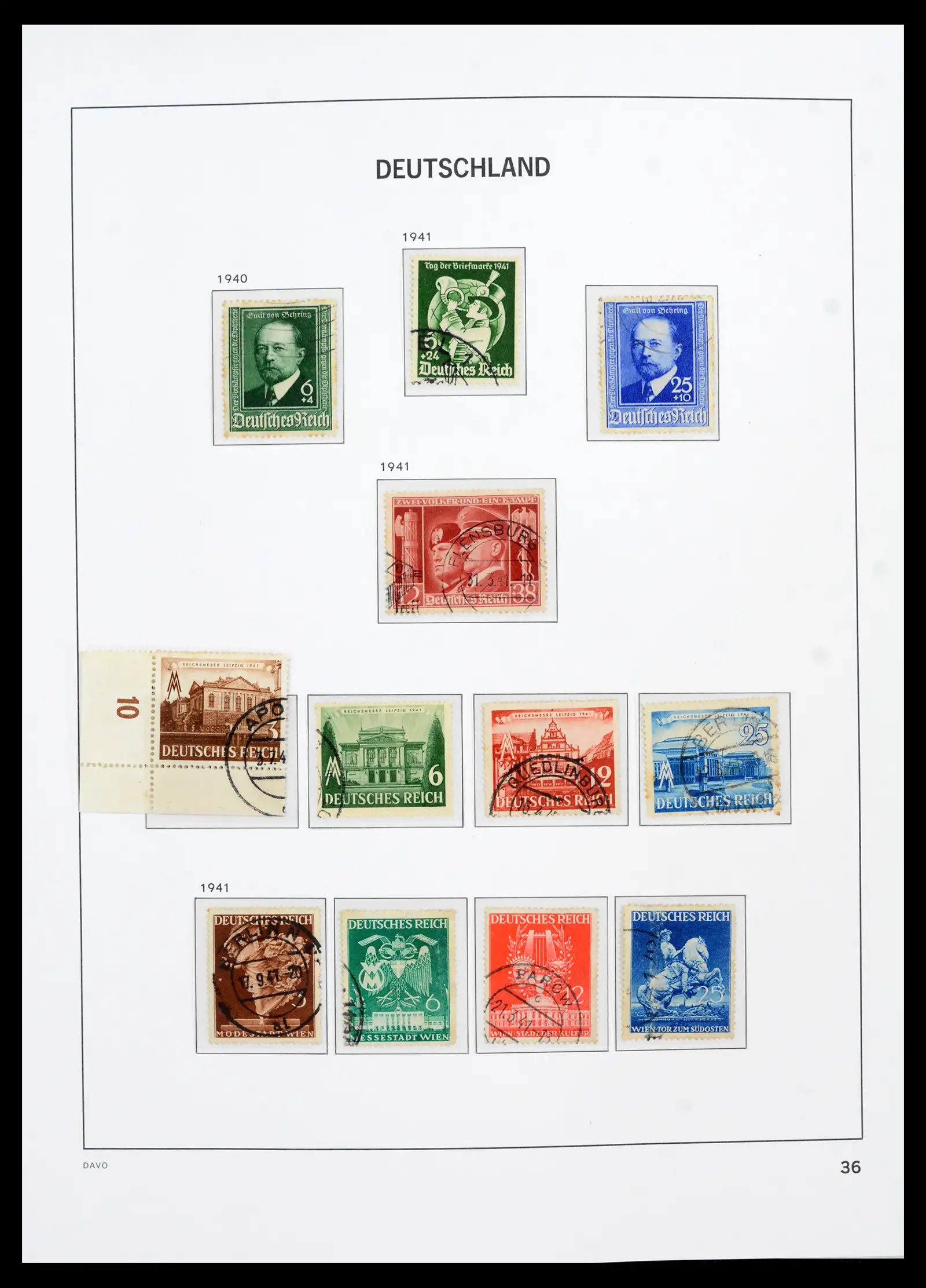 42124 0038 - Stamp collection 42124 Germany Reich used 1872-1945.