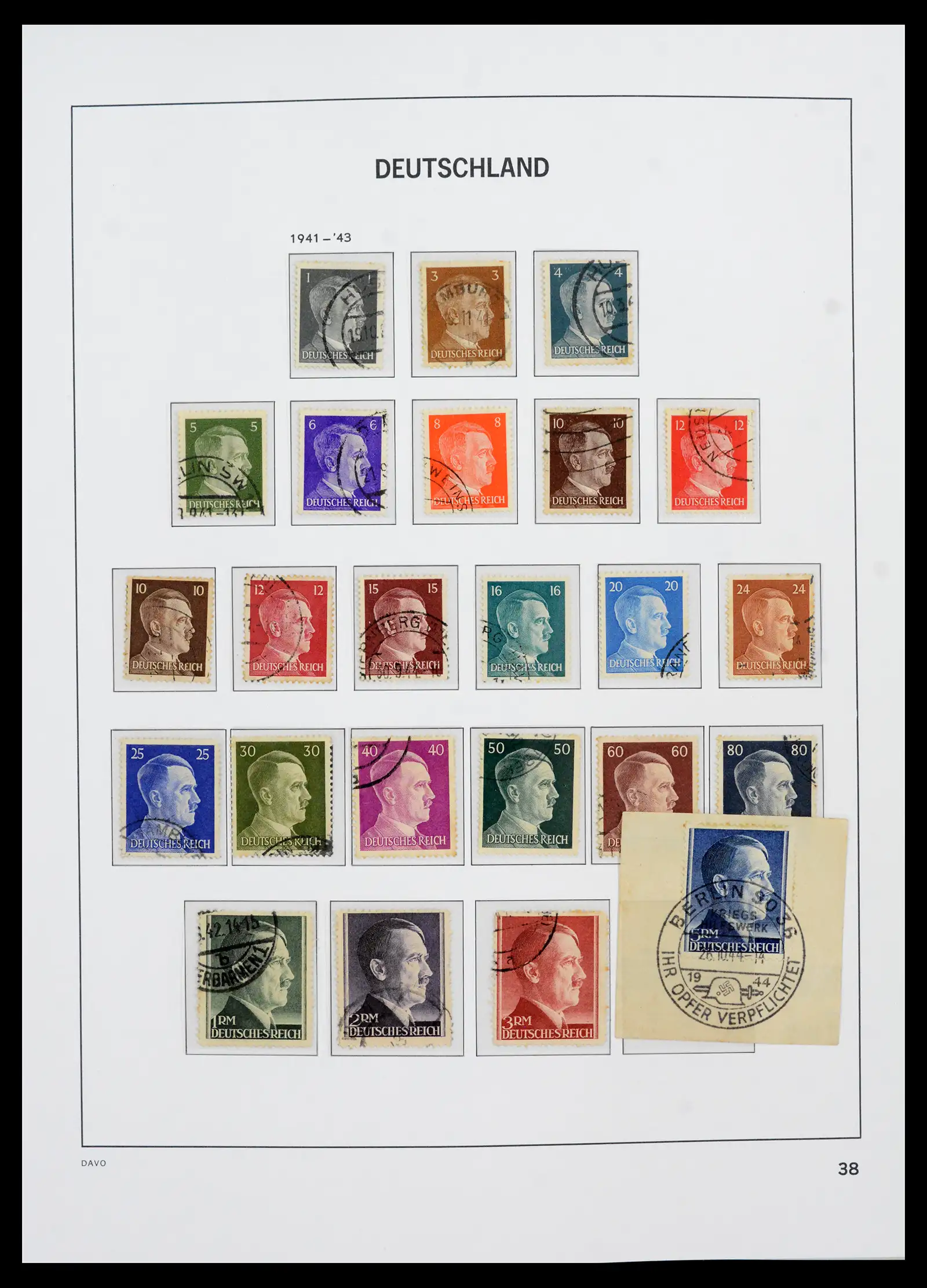 42124 0040 - Stamp collection 42124 Germany Reich used 1872-1945.
