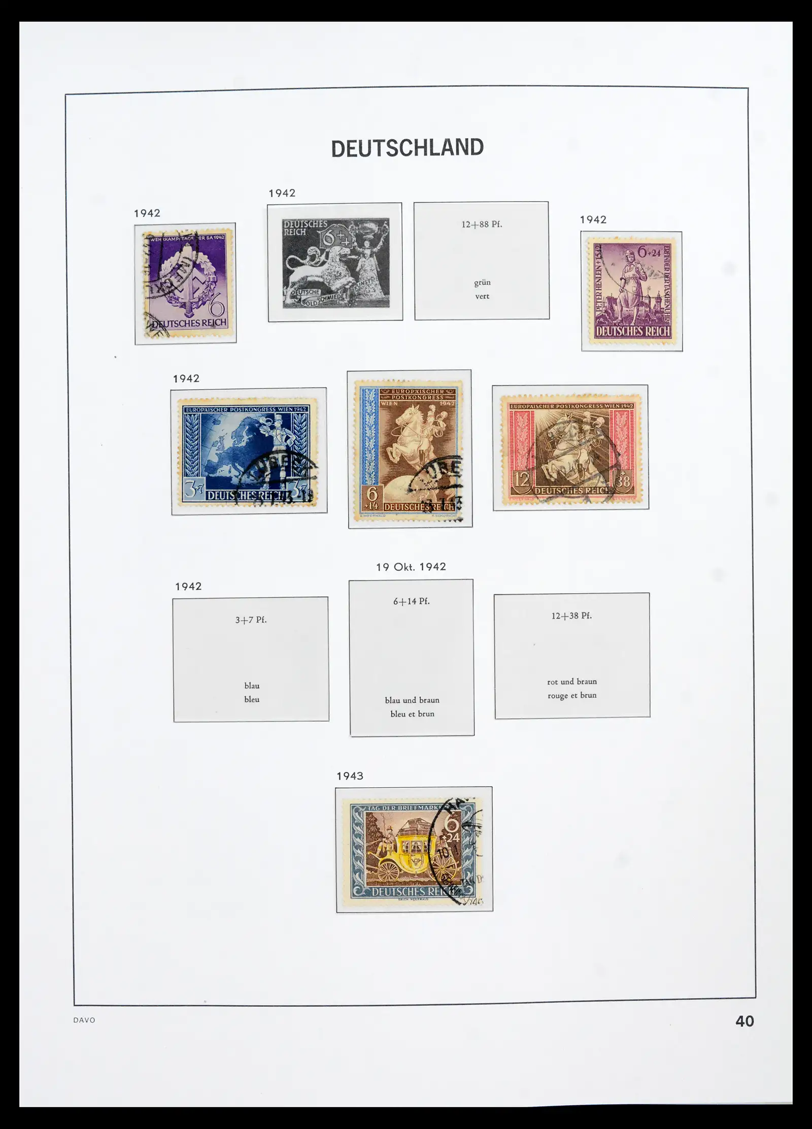42124 0042 - Stamp collection 42124 Germany Reich used 1872-1945.