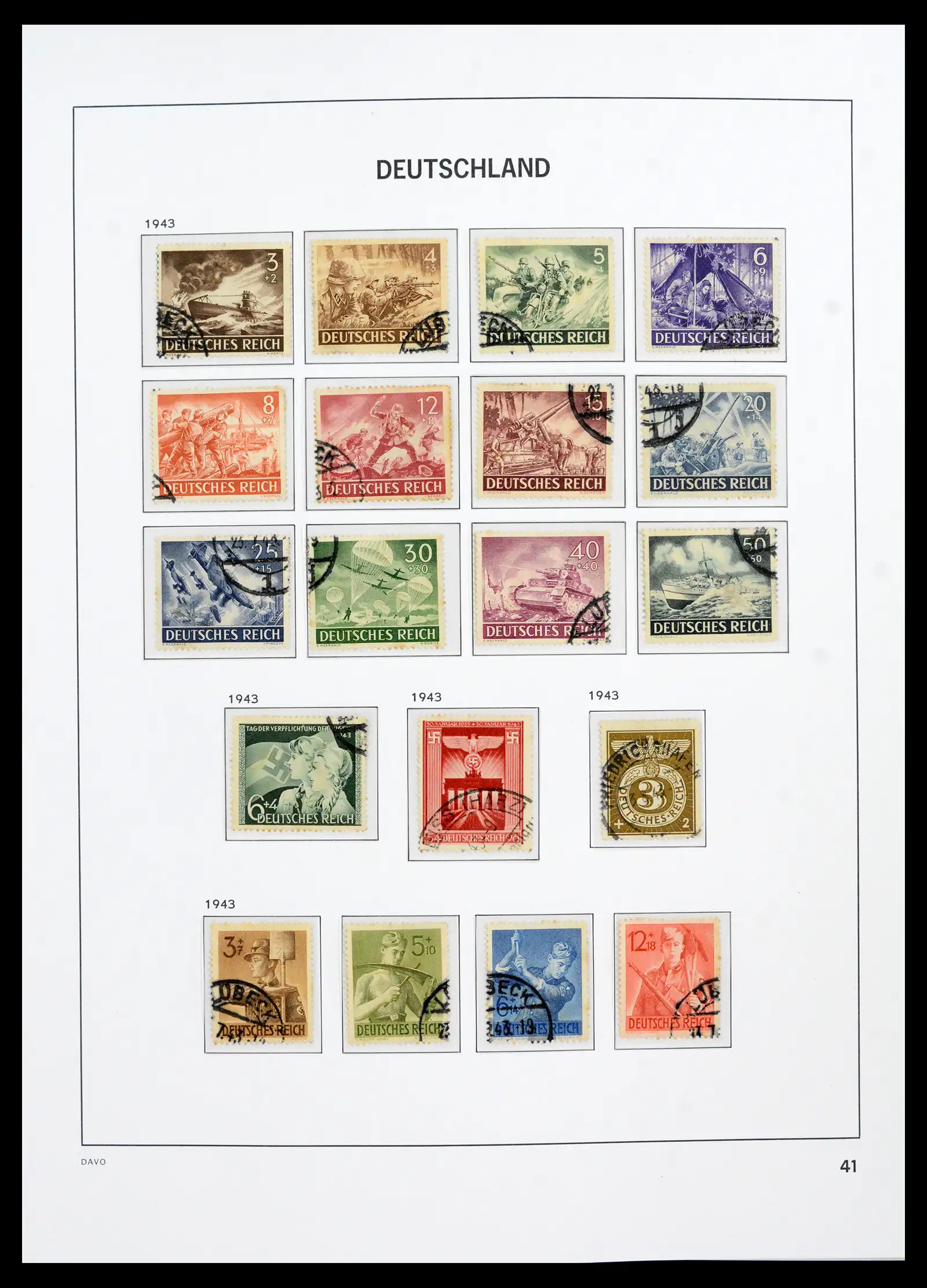 42124 0043 - Stamp collection 42124 Germany Reich used 1872-1945.
